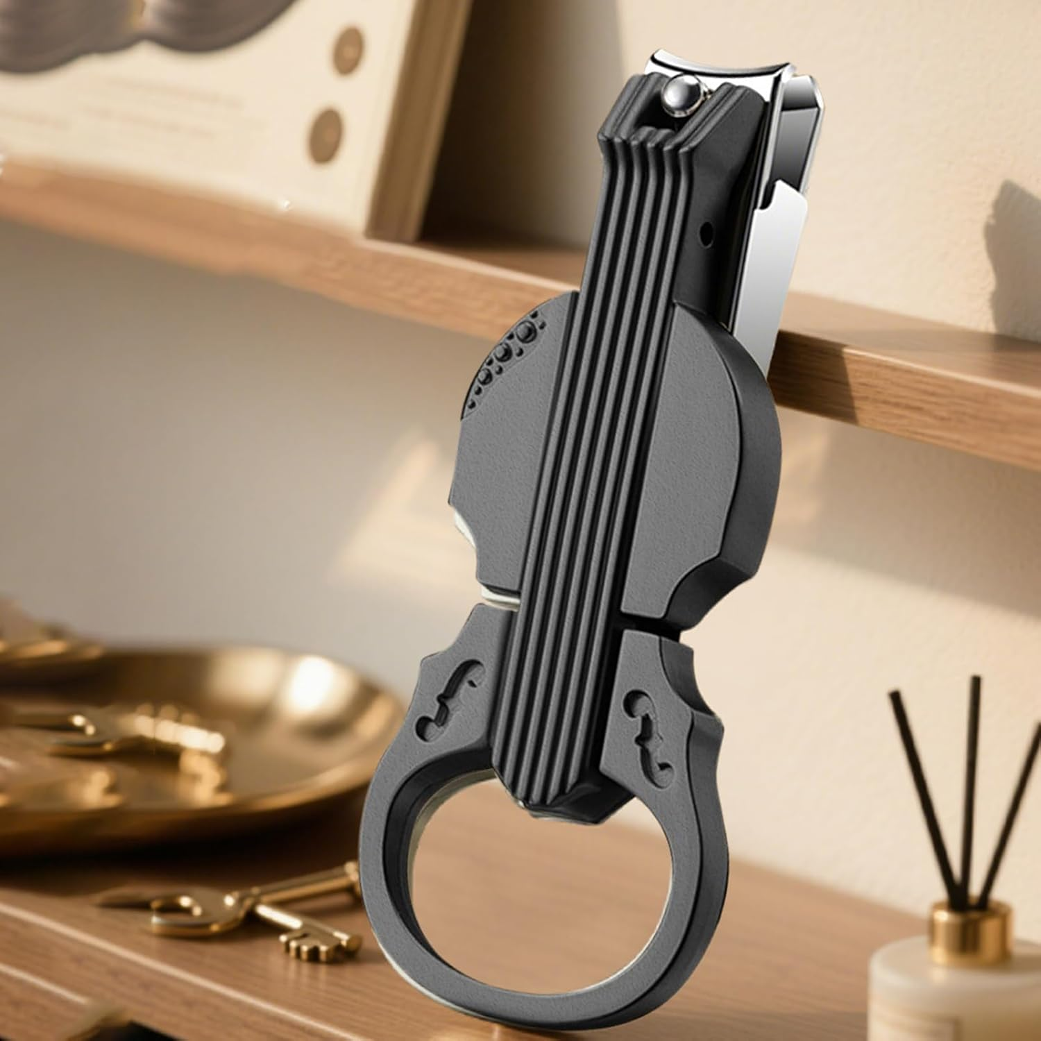 Yulokdwi Nail Cutter - Professional Ingrown Nail Clippers for Seniors,Violin-Shape Trimmer Bottle Opener for Daily Hand Foot Salon Women Senior Home Outdoor Salon Camping - Champagne image number 4