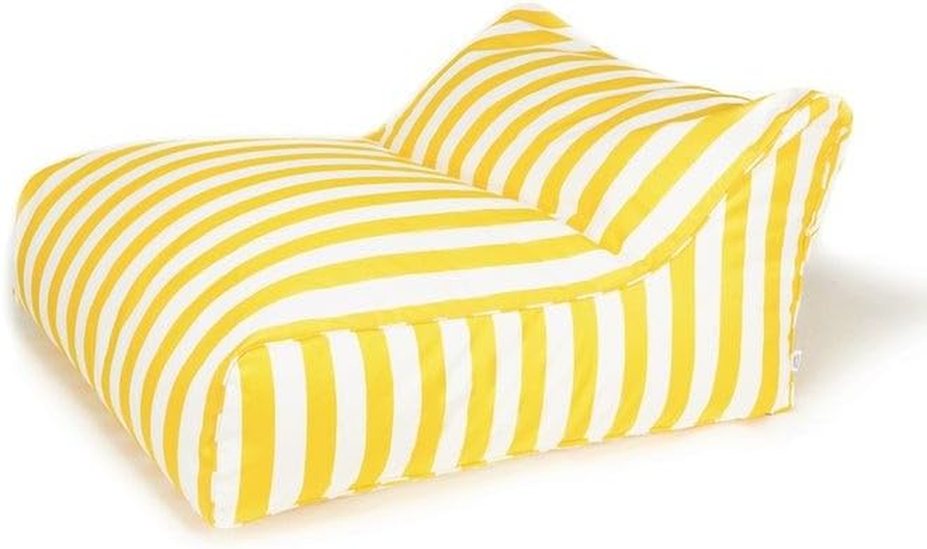 Billy Fresh Hang Out Outdoor Beanbag, 120 Cm Length X 110 Cm Width X 70 Cm Height, Yellow/White Stripe image number 1