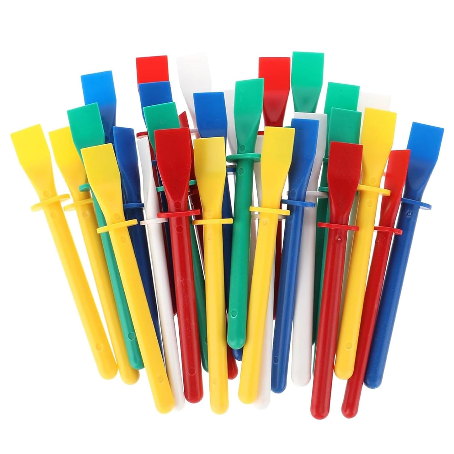 Hunken 30 Pcs Glue Applicator Sticks, Leather Craft Tools, Colored Plastic Glue Smear Sticks, Paint Scraper for PU Leather, DIY Handmade Craft Projects