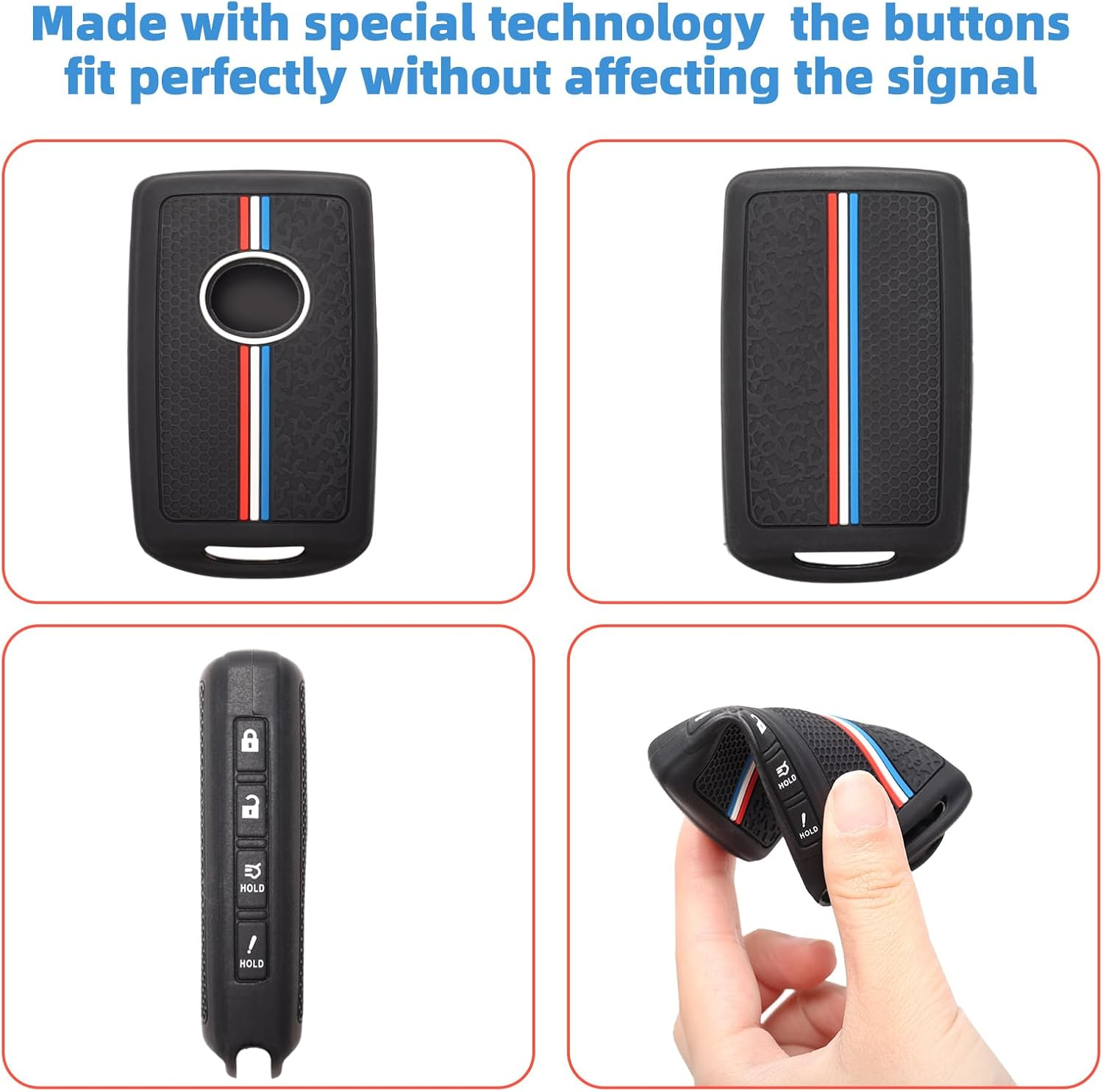 Fiohiros 2 Pack Silicone Smart Remote Car Key Fob Compatible with Mazda (2019-2023) 3 6 CX-30 CX-5 CX-9 CX-50 WAZSKE11D01 662F-SKE11D01 Car Key Cover Accessories image number 5