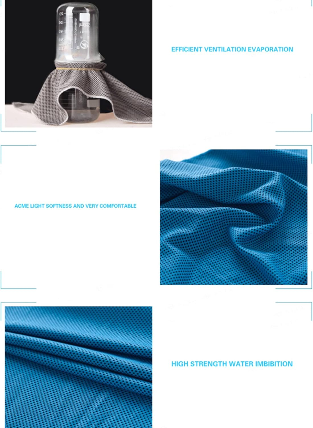 3 Pack Cooling Towel Instant Cooling for Running Workout Sweat Gym Sports Chill Soft Breathable with Container (Mix 1) image number 6