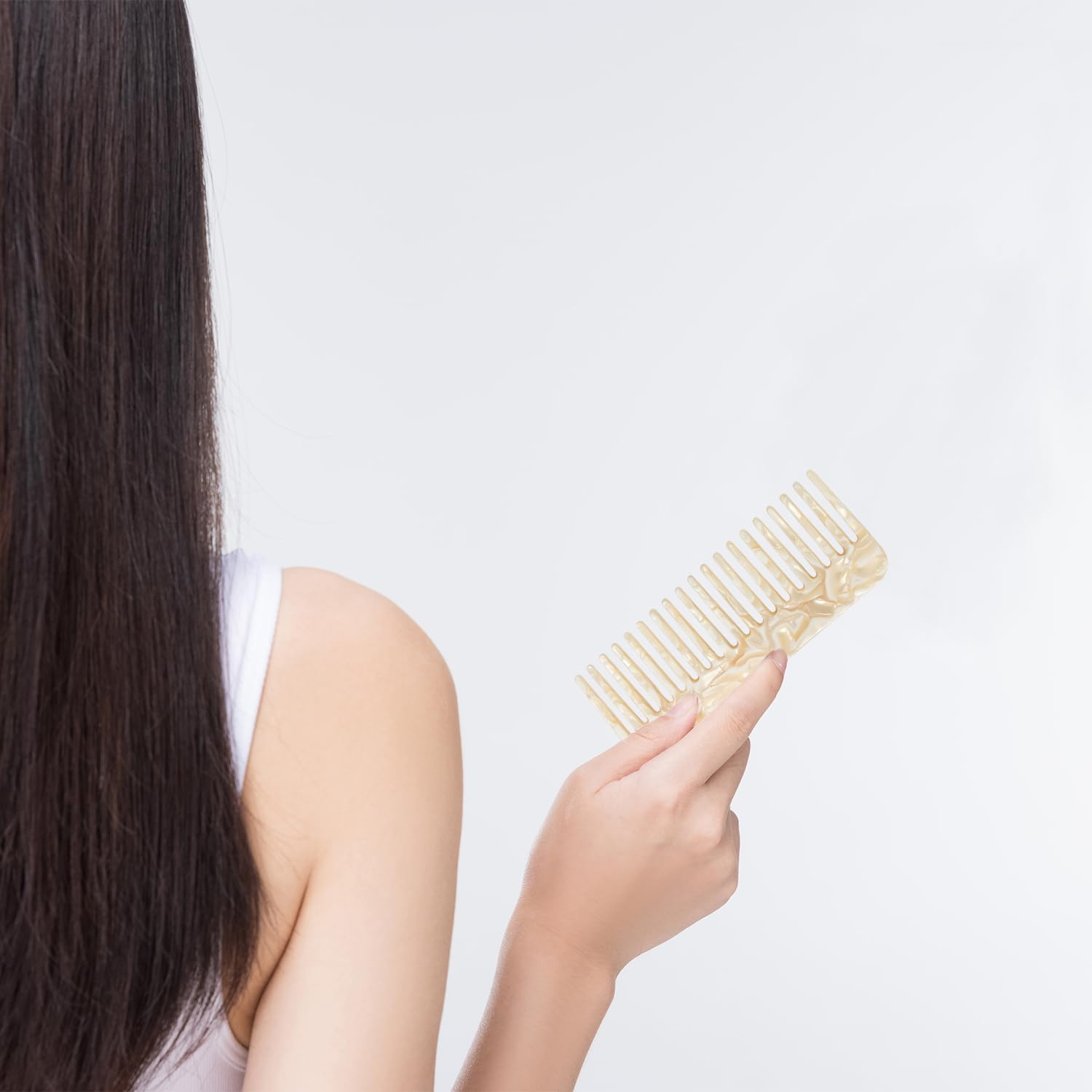 ALLY-MAGIC Wide Tooth Comb Large Hair Detangling Comb No Handle Detangler Combs for Curly Wet Dry Thick Curly Wavy Hair Y4-FXFS (White)