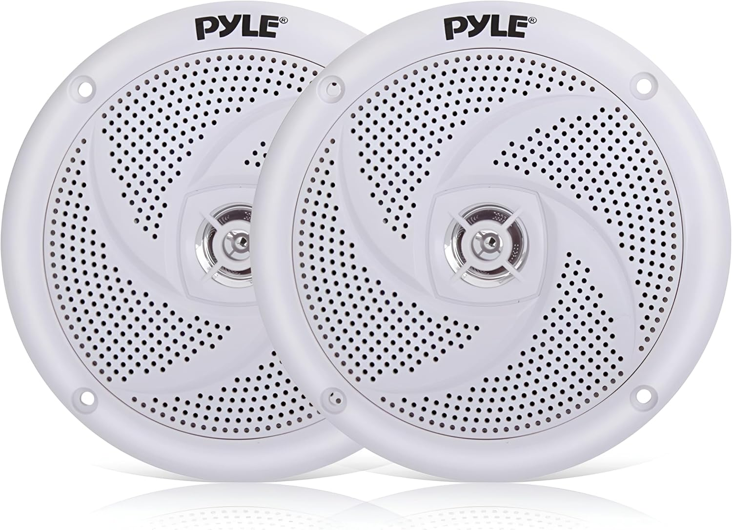 Pyle Marine Speakers - 4 Inch 2 Way Waterproof and Weather Resistant Outdoor Audio Stereo Sound System with 100 Watt Power and Low Profile Slim Style Design - 1 Pair - PLMRS4W (White) image number 2