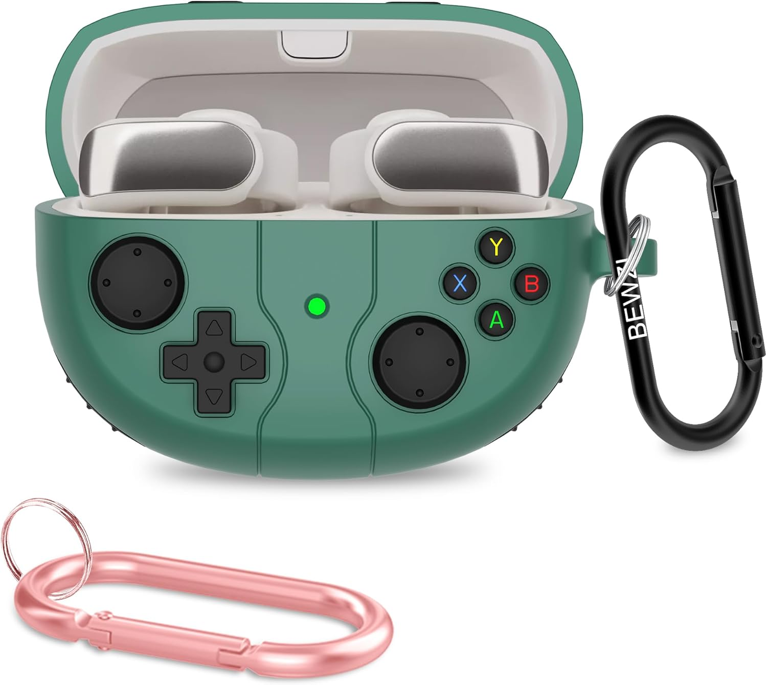 BEWZI for Bose Ultra Open Earbuds Case Cover Ultra Quality Silicone Stylish 3D Creativity Protection Case, Protective Cover for Bose Ultra Open Case (Green)