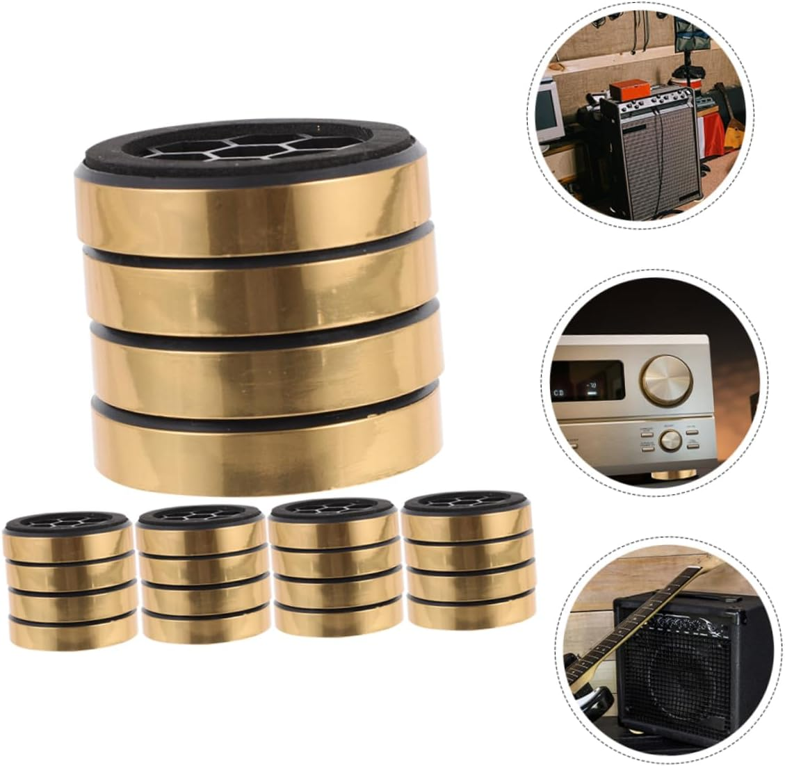 DOITOOL 20Pcs Amplifier Foot Pads Plastic Isolation Feet for Audio Speakers Subwoofer Use at Home Studio image number 2