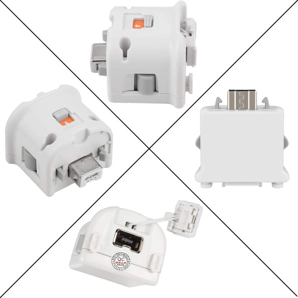 LACTIVX Wii Motion plus Adapter, 2 Packs Upgraded Motion Attachment for Wii Remote Controller (White)