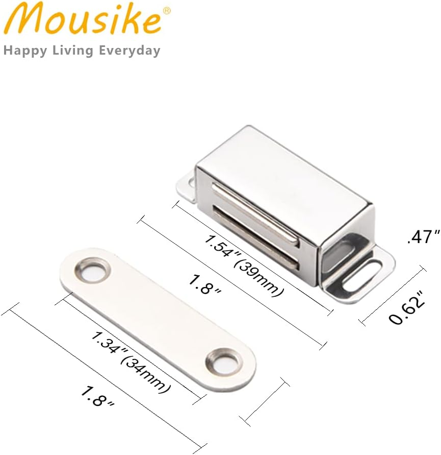Moosike Cabinet Magnets Magnetic Door Catch Stainless Steel Door Magnet for Kitchen Bathroom Cupboard Wardrobe Closet Closures Cabinet Door Drawer Latch 20 Lbs(10Pack) image number 3