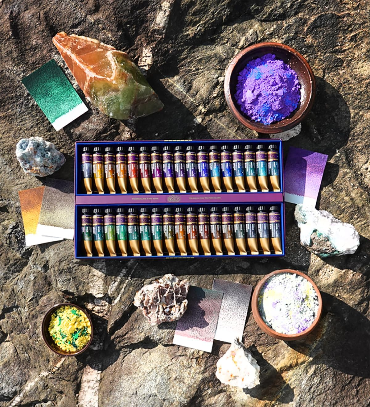 Mijello Mission Tourmaline Two-Tone Granulation Watercolors 15Ml X 34 Colors image number 1