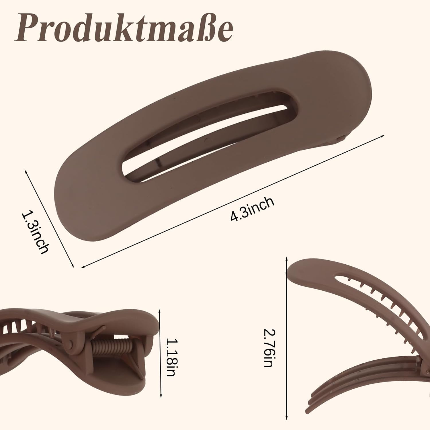 PRUADEOR Pack of 4 Flat Hair Clips for Women, Strong Hold Hair Clips Women, Large Hair Clip Large for Thin and Thick Hair, Practical Design