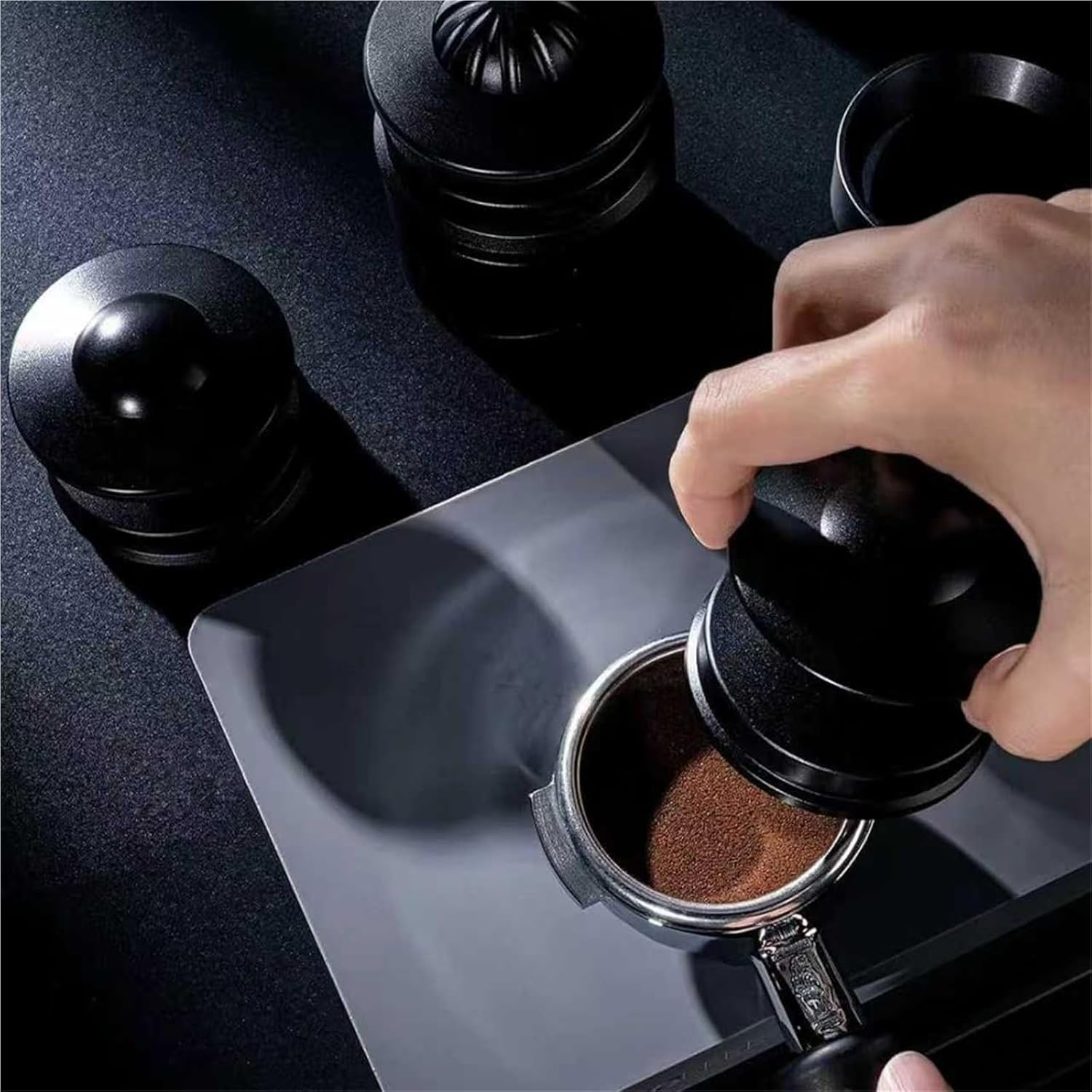 58Mm Espresso Accessories Kit, 3Pcs Coffee Distributor and Spring Loaded Tamper, WDT Tool, Magnetic Fixation, with Wooden Storage Stand, Coffee Machine Accessories for Barista(A) - A image number 6