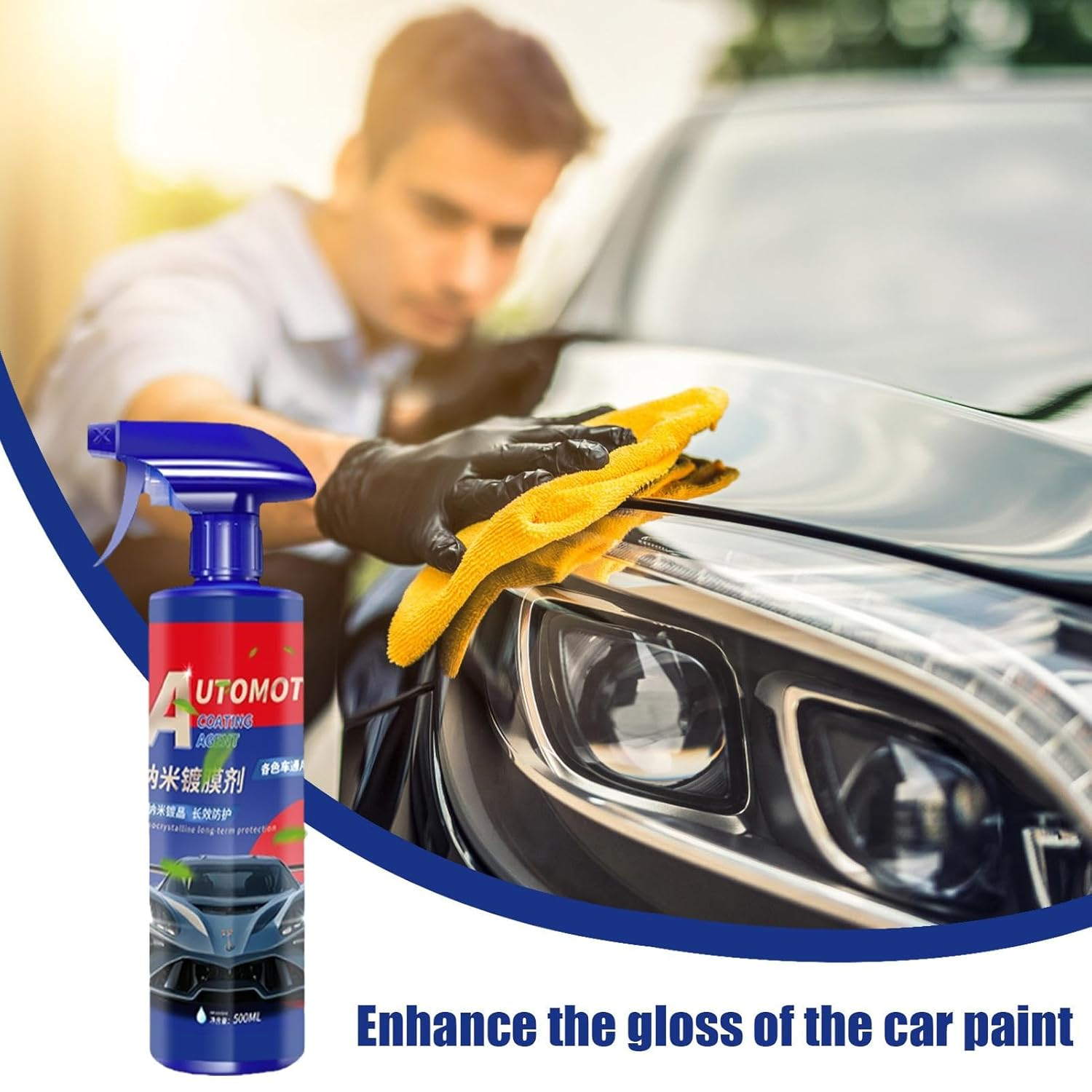 Ceramic Coating Maintenance Spray,Professional Paint Sealant Rapid Car Wax Polish Ceramic Spray Coating | 500Ml Rapid Car Wax Polish For, Trucks, Motorcycles image number 1