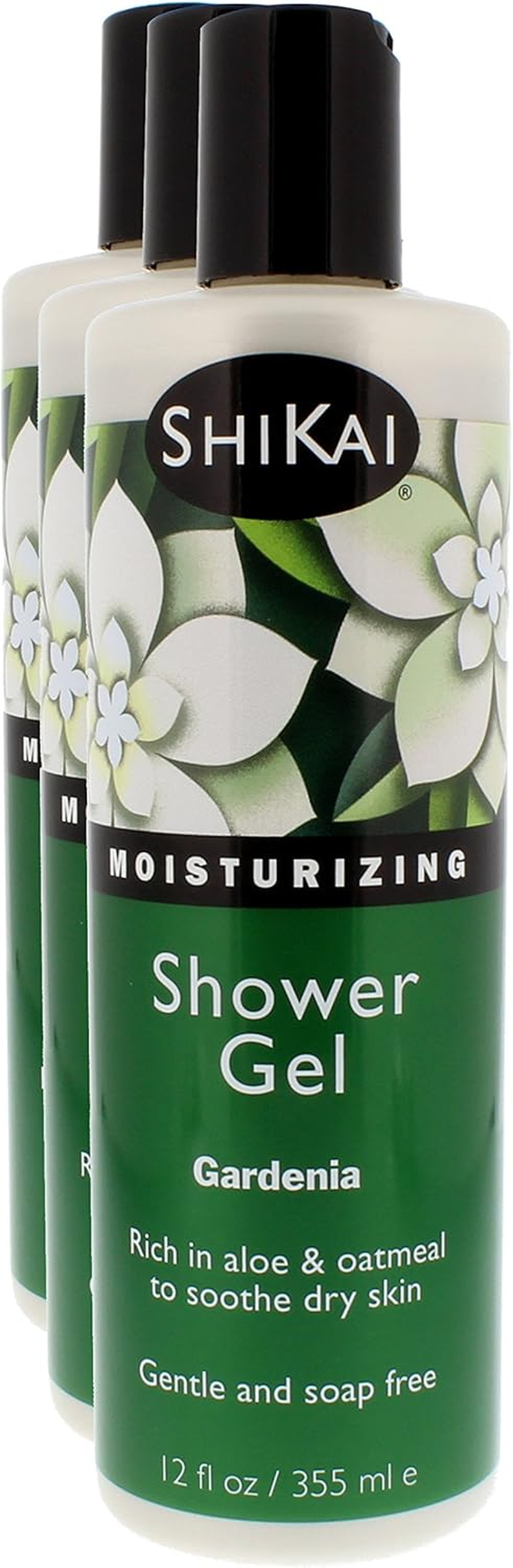 Shikai - Daily Moisturizing Shower Gel, Rich in Aloe Vera & Oatmeal That Leaves Skin Noticeably Softer & Healthier, Relief for Dry Skin, Gentle Soap-Free Formula (Gardenia, 12 Ounces, Pack of 3) image number 2