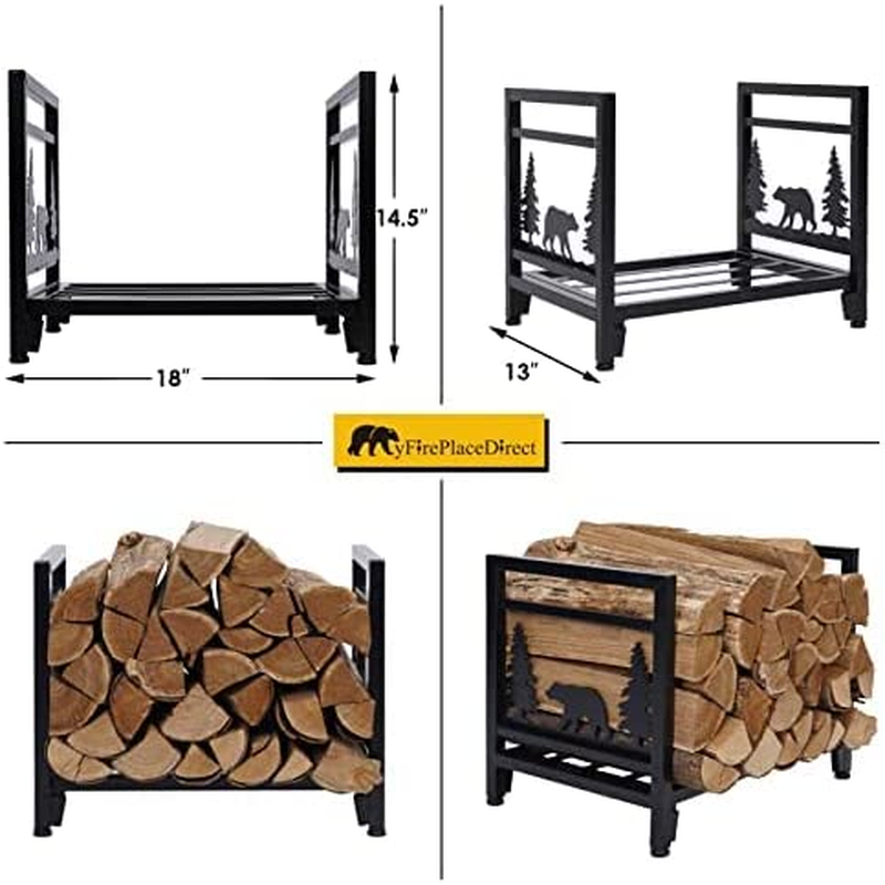Firewood Rack Indoor Fireplace Log Holder Outdoor Wood Storage Log Rack Decorative Heavy Duty Steel Firewood Carrier Stove Bracket Stacking Rack - Fireplace, Stove and Fire Pit image number 4