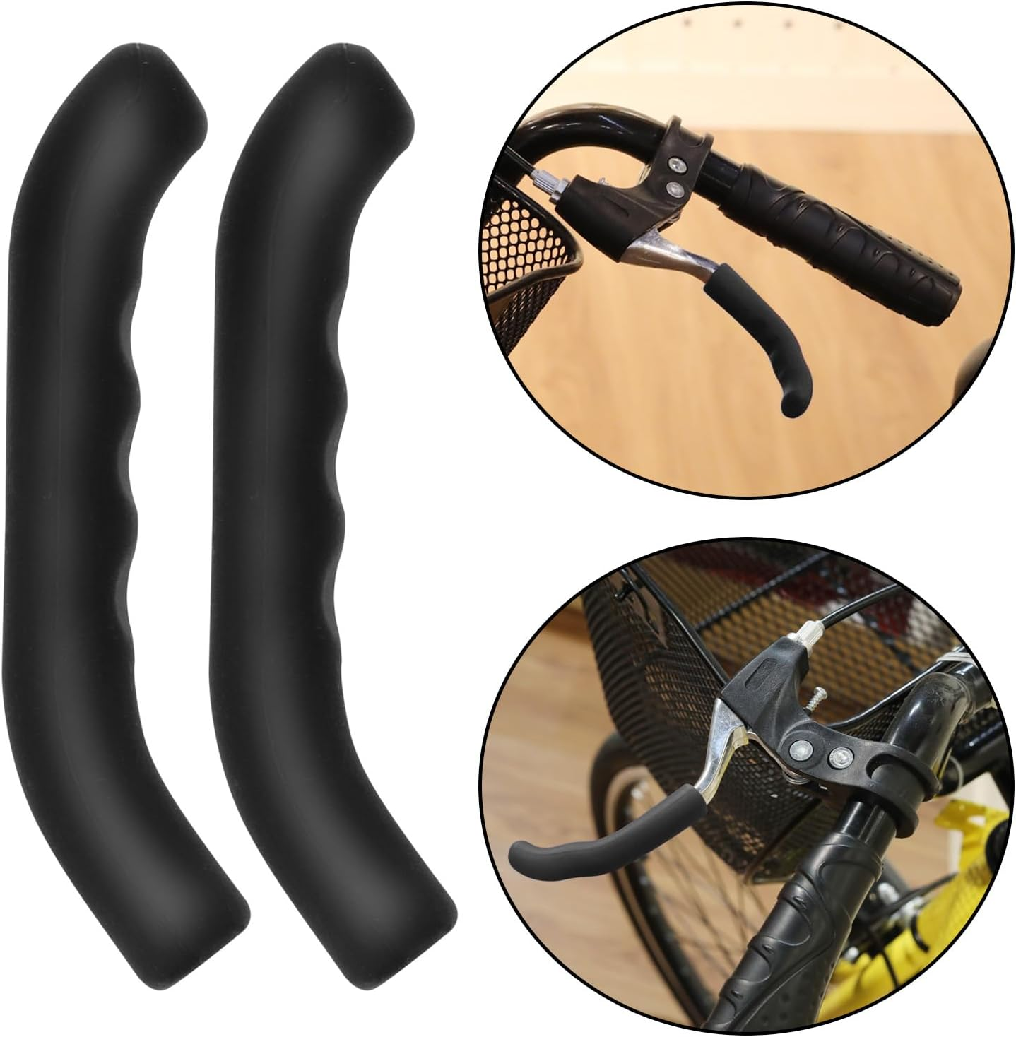 2 Pairs of Folding Bicycle Mountain Bike Handles Bicycle Brake Guard Soft Silicone Anti-Slip and Shock Absorber Guard image number 1