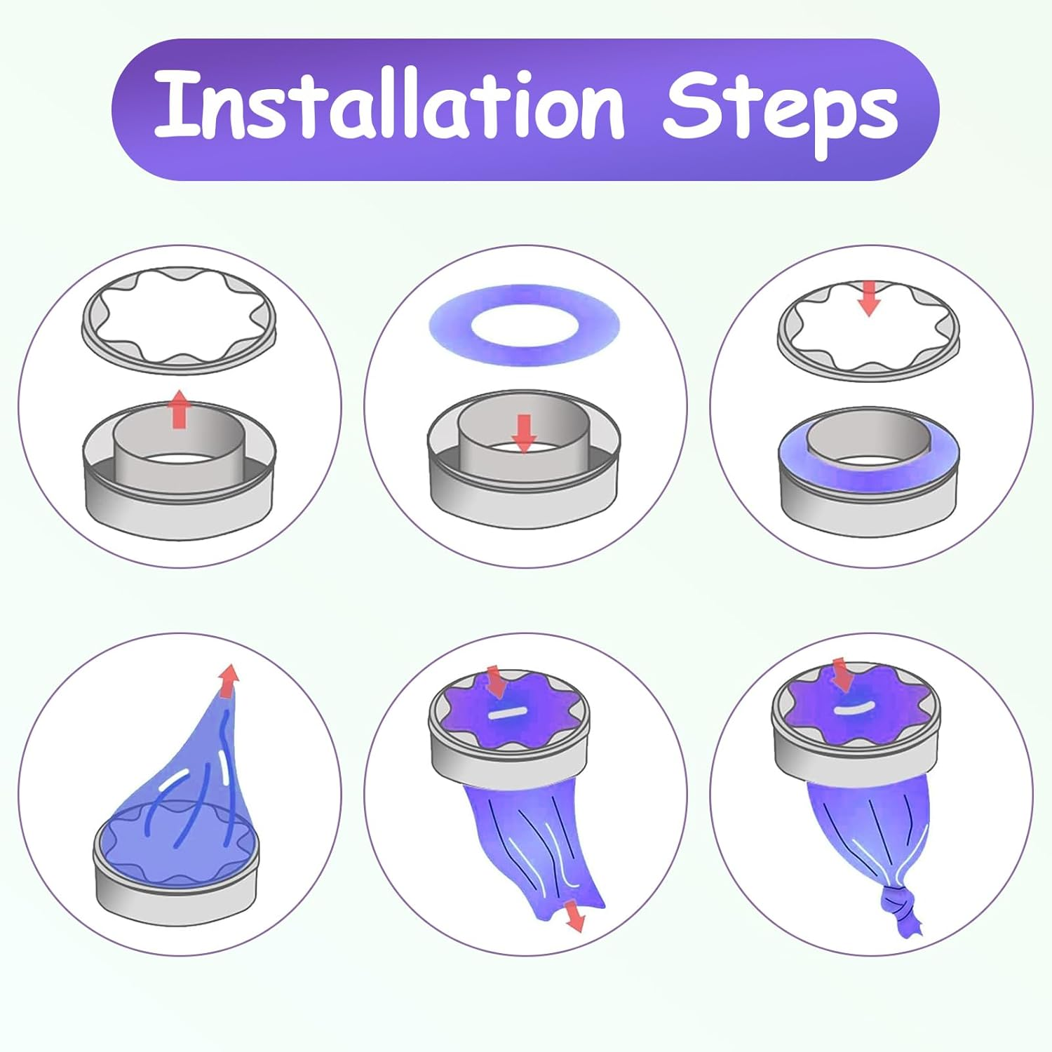 Pack of 4 Refill Films Compatible with Korbell Classic 16 Litre and Litter Champ Refills Refill Foil Rings Refill Cassettes Nappy Bin Liner Refill Bonus image number 3