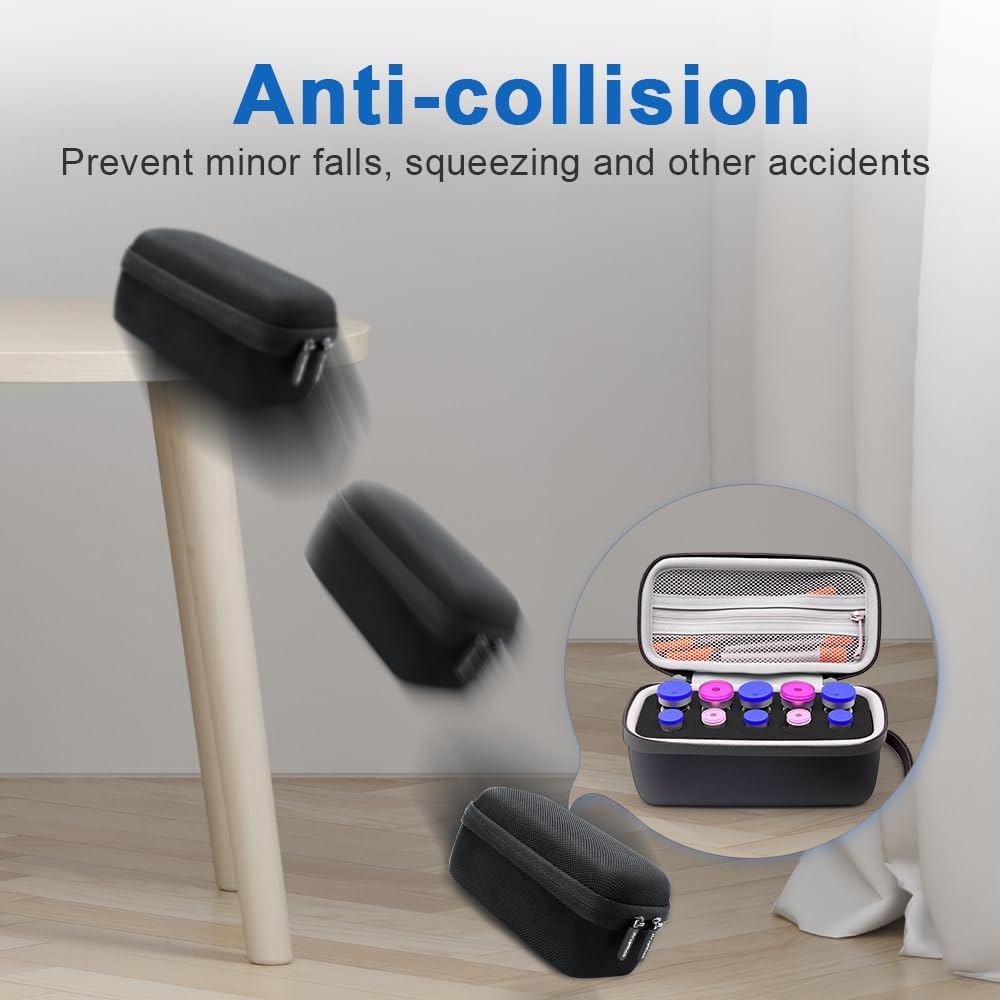 Krypthos Insulin Bottle Protective Case with 10 Compartments, Diabetic Organizer Bag, Standard Ml U-100 Bottles, Transport, Refrigerator Holder, Ice Free