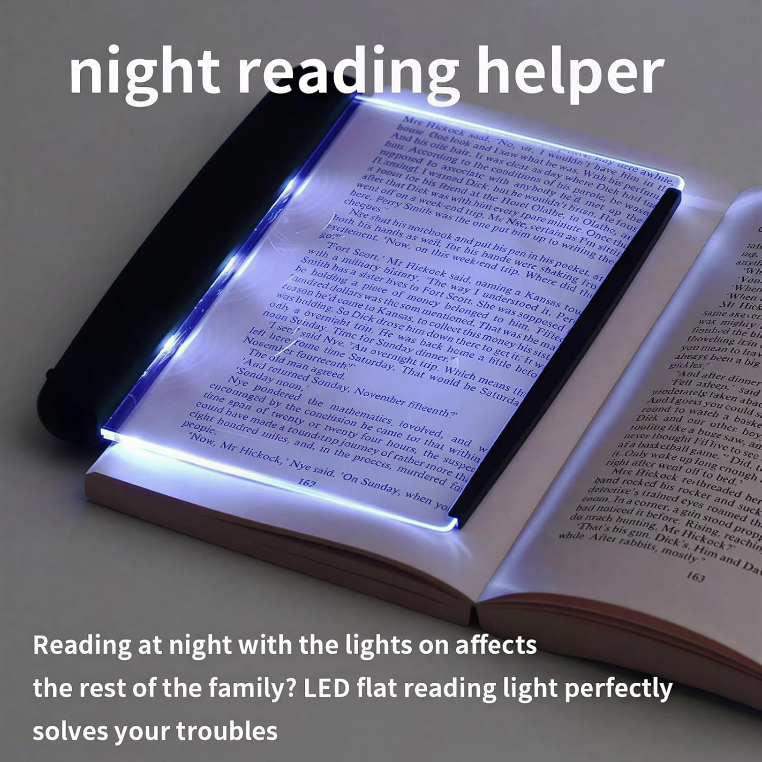 Eosnow Reading Light Leselampe Buch Klemme Portable ABS Bookmark Light Book Lights for Reading at Night Eye Care Lamp Juesi Flat Book Light for Reading in Bed Table Lamps image number 5