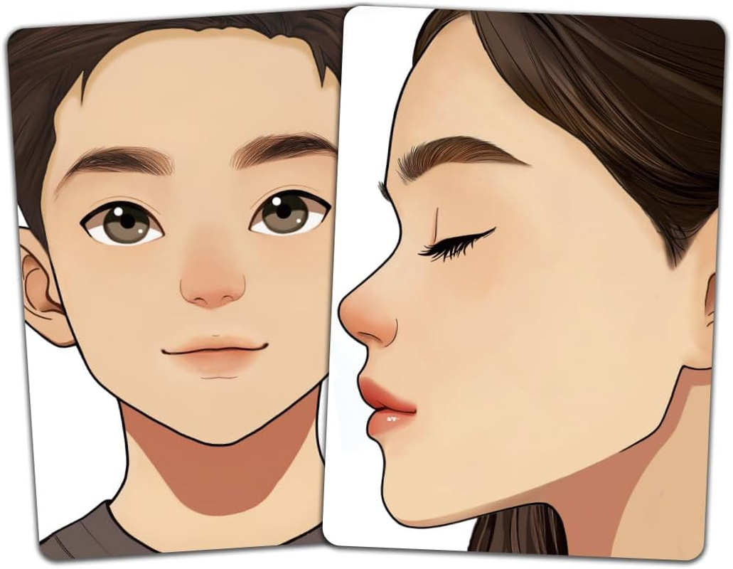 DELORIGIN 2Pcs Face Painting Practice Board Reusable Makeup Practice Mannequin Face Painting Exercise Template Stage Painting Tool Facial Painting Supplies for Beginner (Braid Girl Straight Hair Girl)