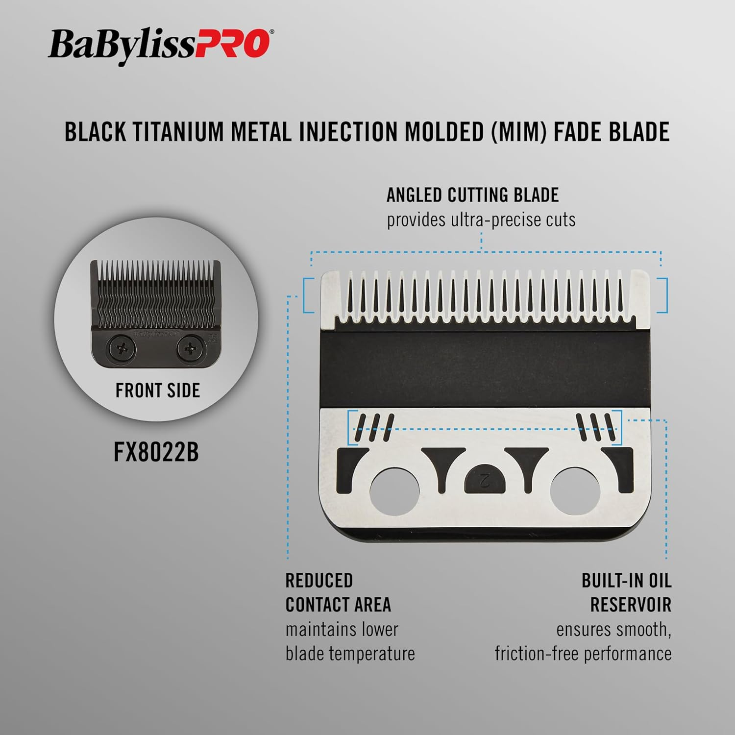 Babylisspro Black Titanium Precision Fade Blade MIM Process