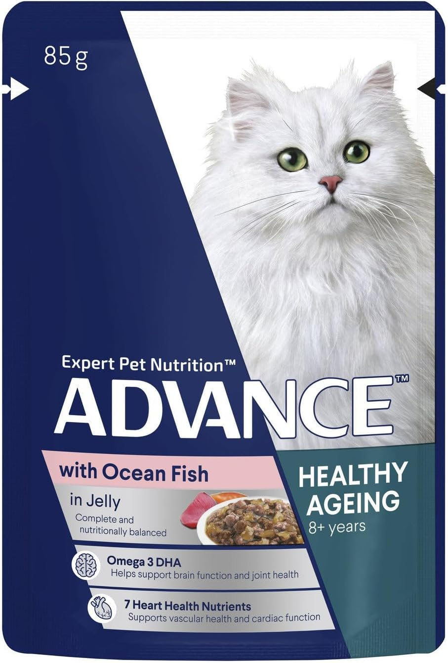 ADVANCE CAT WET MATURE FISH JELLY SVMS 85G 1X12PK (369919) image number 2