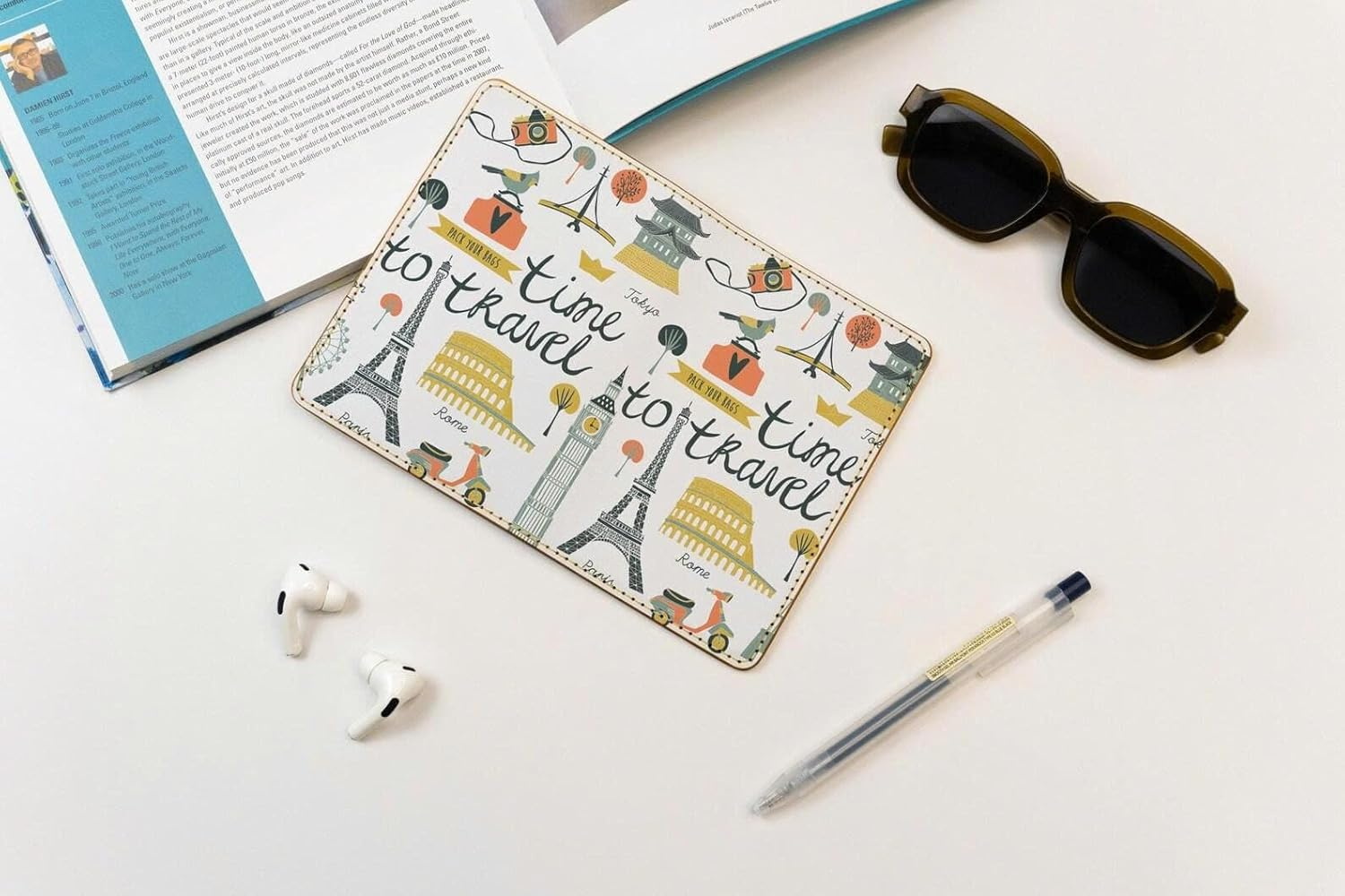 Wanderlust Passport Customised Collection (Time to Travel (Both Sides Printed) - White) image number 1