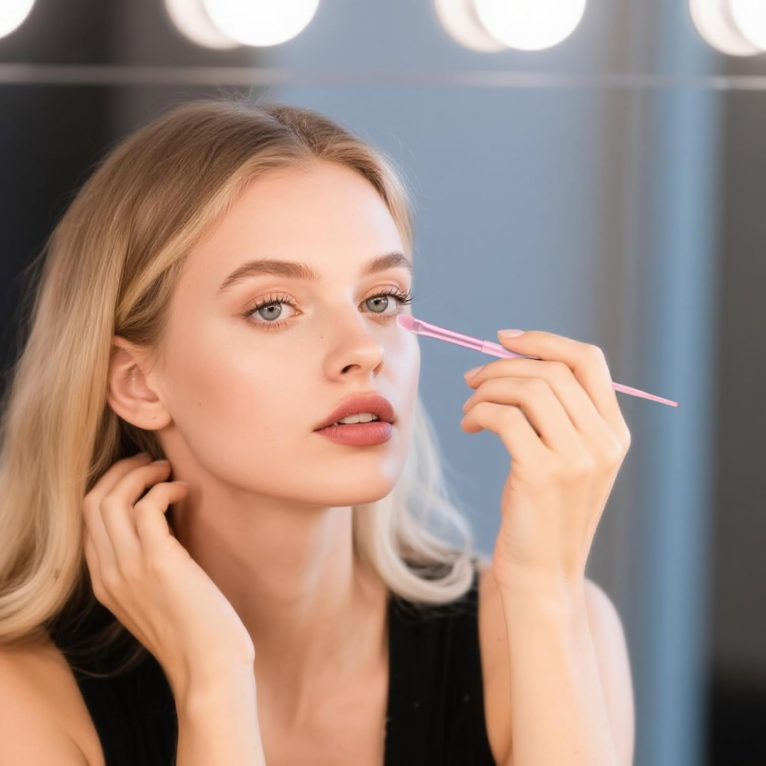 Eye Makeup Brush Set,Detailing Beauty Applicator - Professional Eyeshadow Brush Set | for Powder Blending Women Girls Home Travel Party Wedding Dating Birthday image number 5