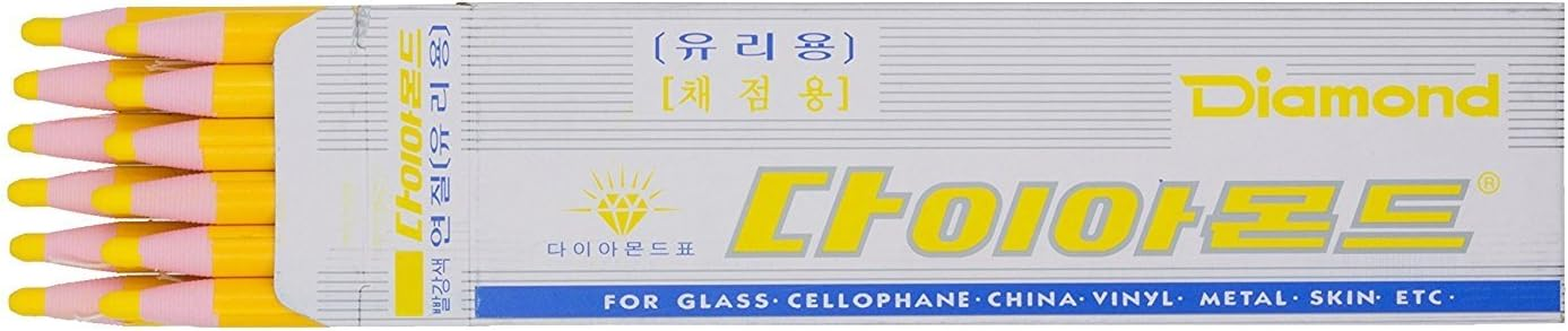 ZEESOON Pack of 12 Colors, Diamond Peel-Off China Markers Grease Pencil Crayons Colorful Drawing Marking Wax Pencils for Wood,Glass,Garments,Metal,Fabrics,Film,Paper (Yellow) image number 3