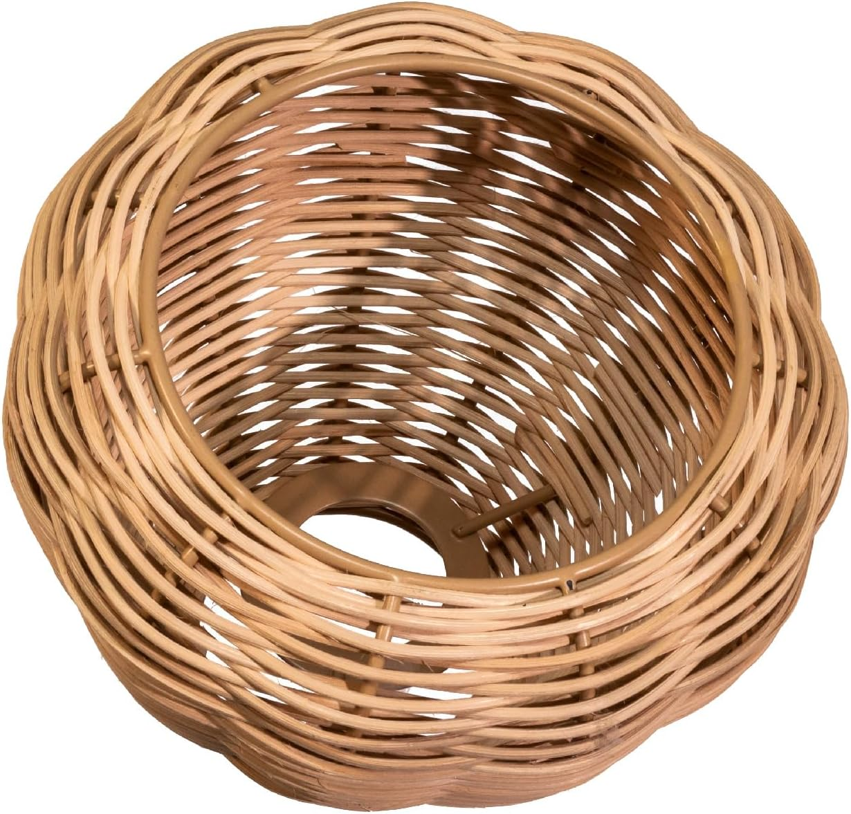 Round Rattan Lampshade Boho, Stylish Upgrade Lampshade for Table Lamp, Hanging and Floor Lamp, All Indoor Spaces (Brown, 14 Cm Diameter 15 Cm Height) image number 5
