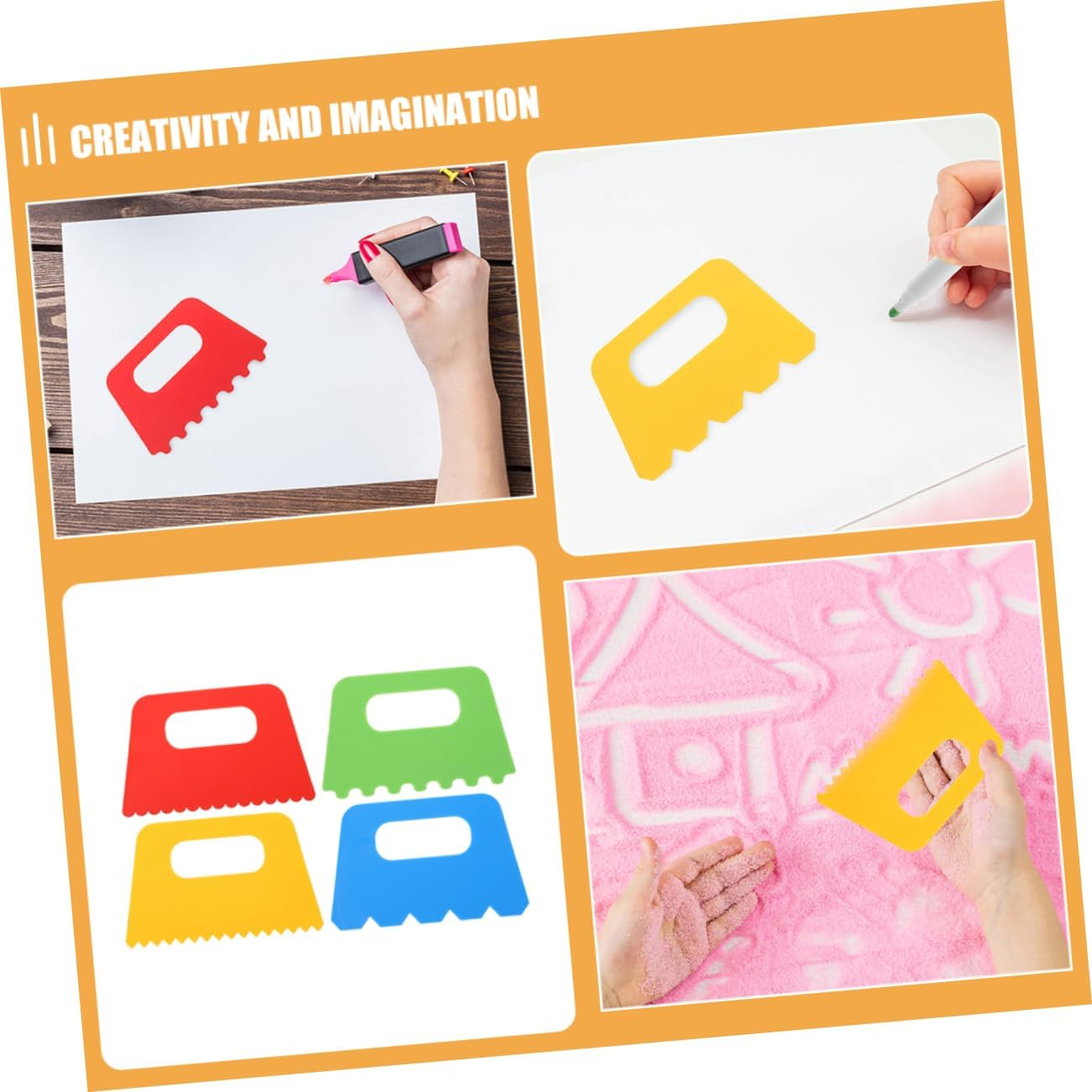 UPKOCH 12Pcs Painting Scraper Kit Plastic Scraper Tool for Boys and Girls Art Craft Boys and Girls Diy Painting Accessories Scraping Tool Kit for Drawing Arts Crafts image number 4