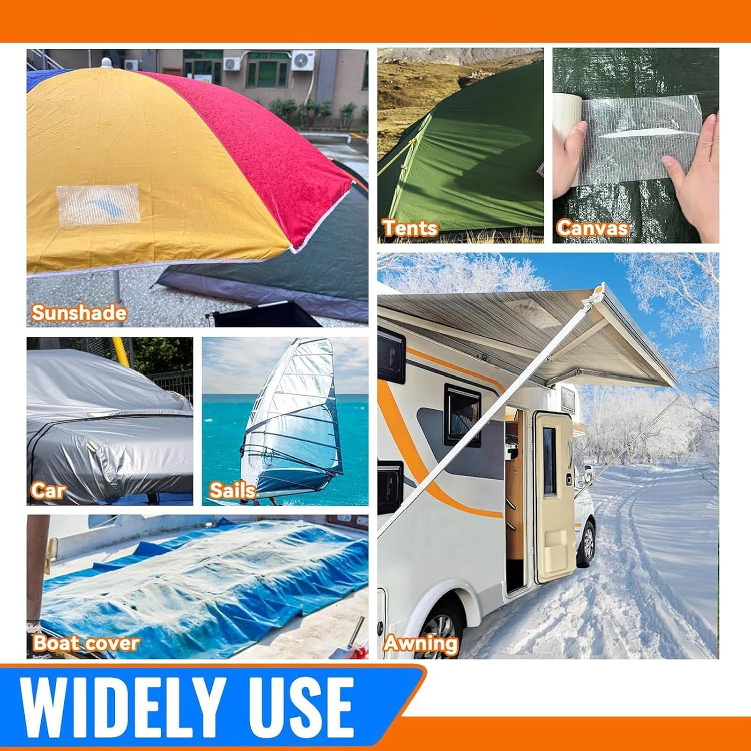 Awning Repair Tape &ndash; Clear Tarp Patch Tape, Waterproof Seal Strip | Wide Adhesive Fixing Kit for RV Awnings, Outdoor Canvas, Boat Covers, Tent, Hose Repairs, Camping Shelter Maintenance image number 3