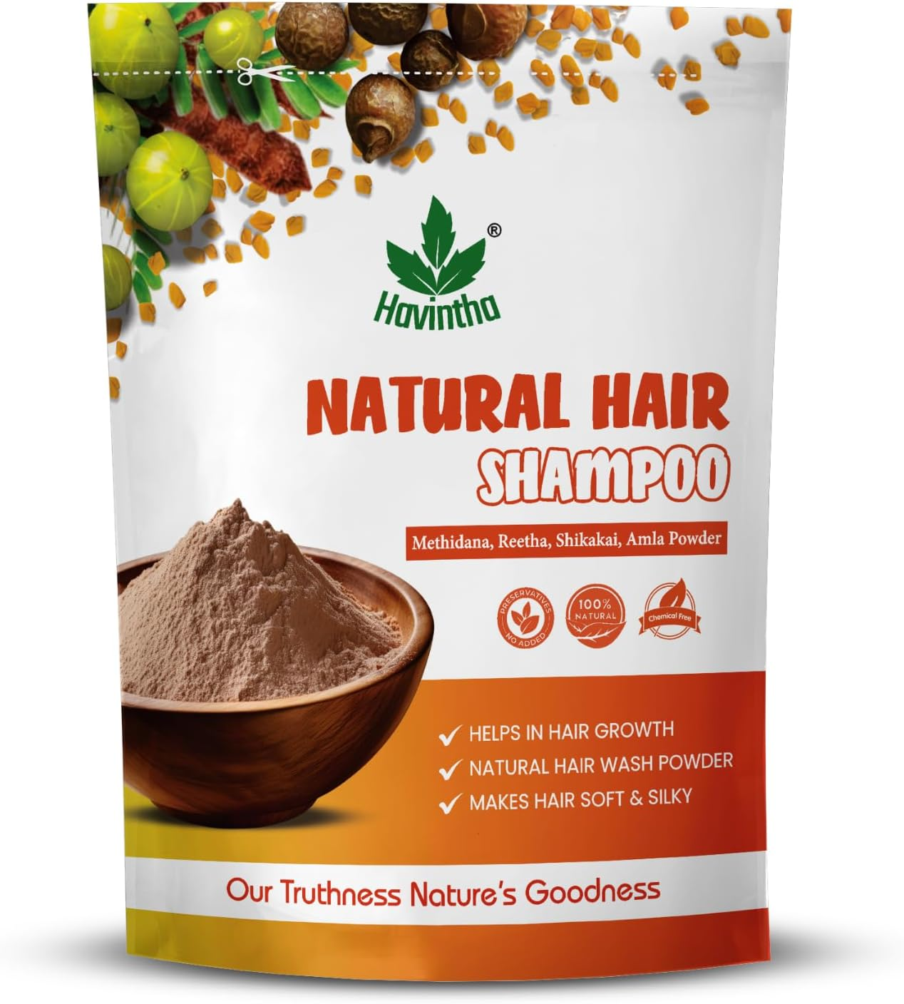 Natural Hair Shampoo with Amla, Reetha, Shikakai and Methi Dana Powder Hair Wash - 227 Grams (Advanced Shampoo) image number 5