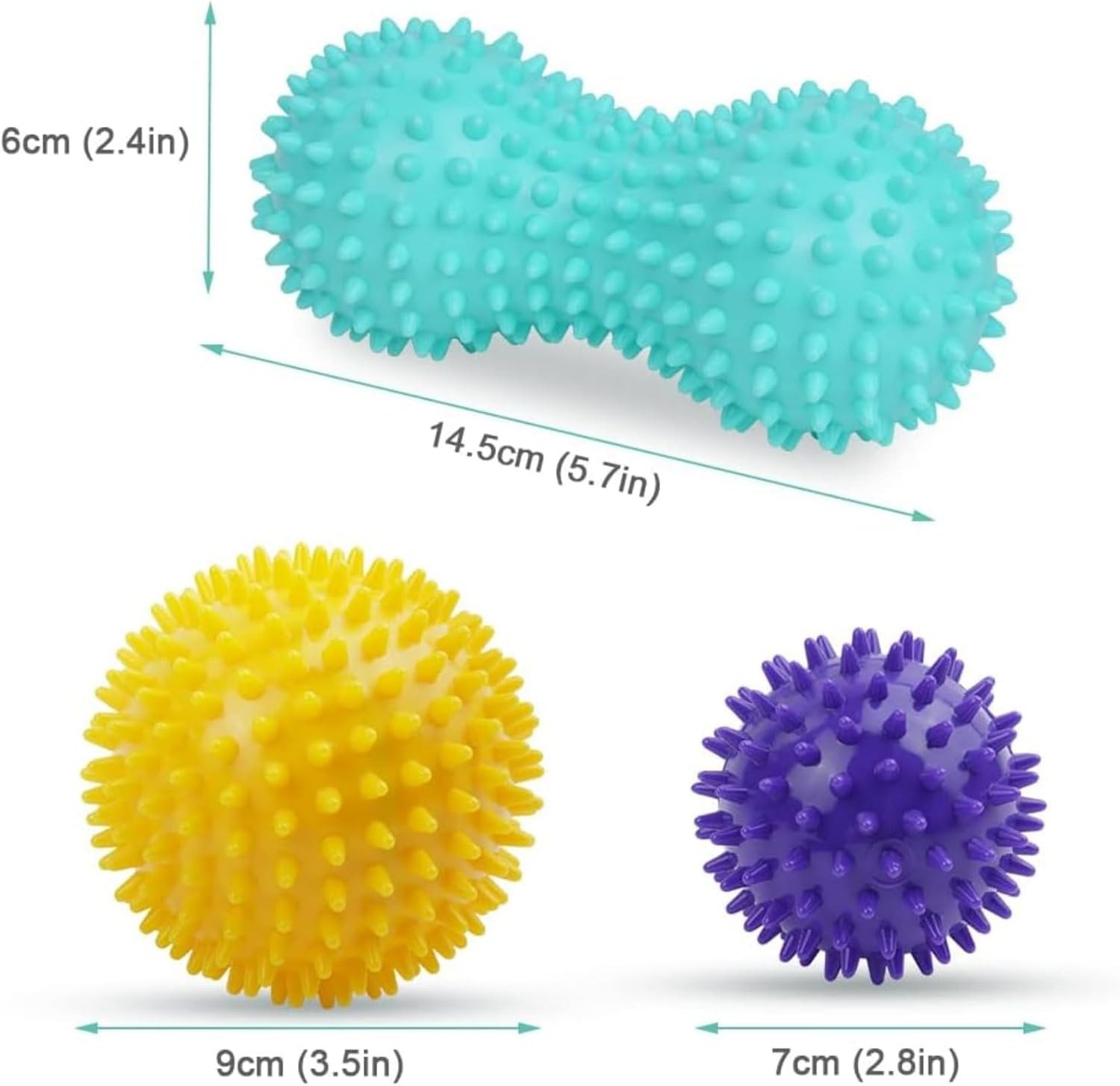ITADAKU 3Pcs Spiky Massage Ball, Massage Ball Set, Muscle Massage Ball, Hedgehog Ball, Plantar Fasciitis Massager, Acupressure Ball and Massage Ball for Relaxation and Stress Relief image number 5