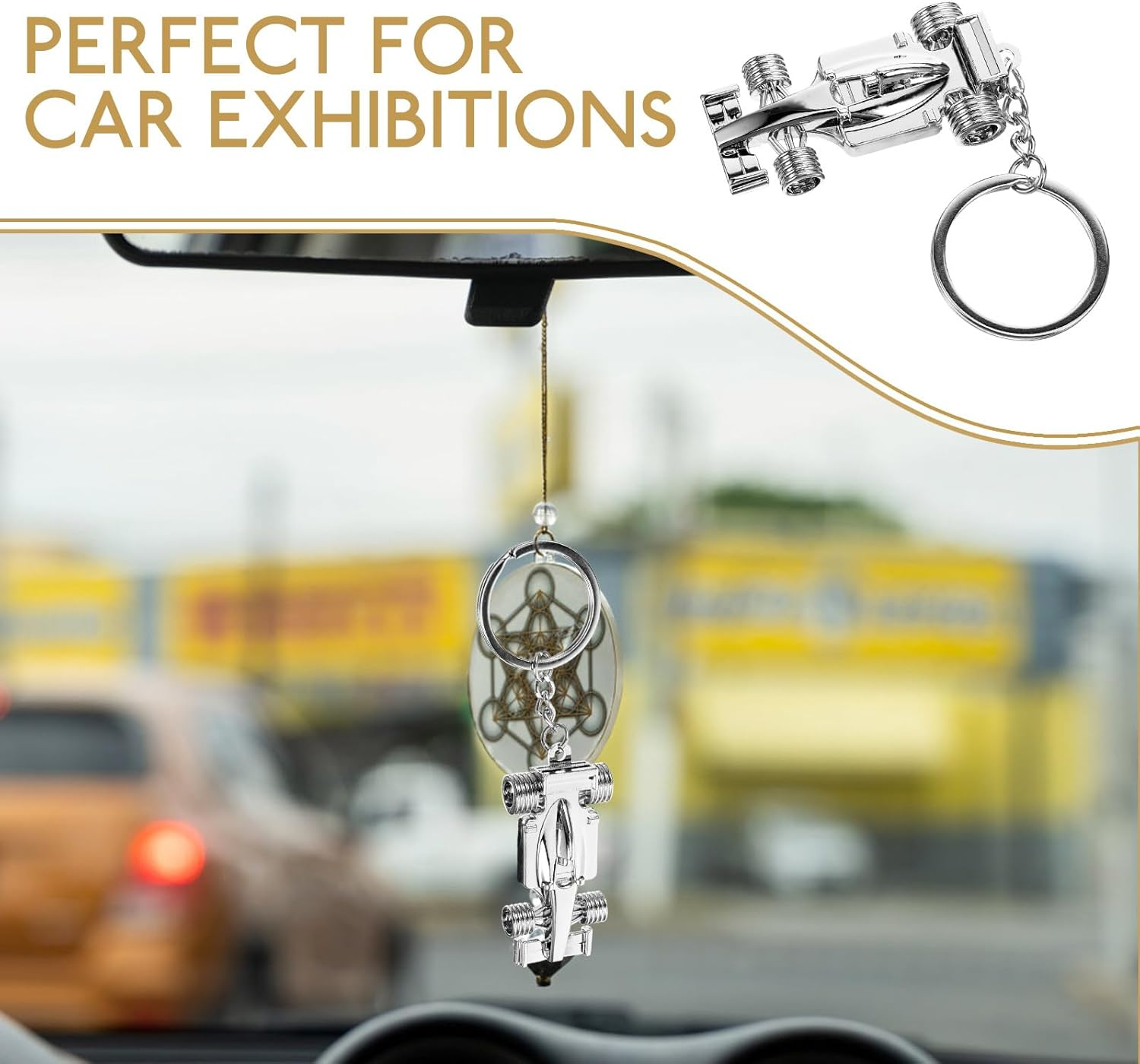 Iplusmile Racing Car Keyring, Formula 1 Racing Car Model Key Ring Charm, Handbag Pendant Key Holder Birthday for Car Racing Lover Friends Family image number 6