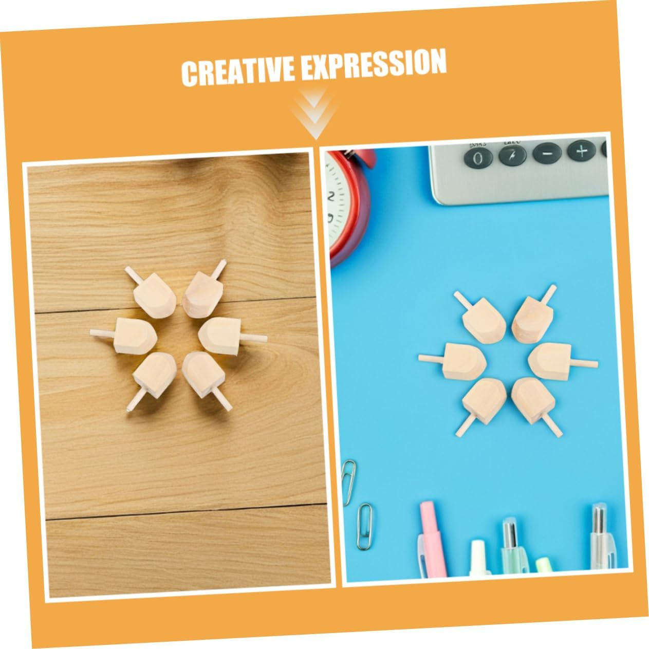 GARVALON 20Pcs Traditional Wooden Dreidels for Hanukkah Unpainted Solid Wood Spinning Tops DIY Craft Supplies for Holiday Decor and Cultural Education image number 6