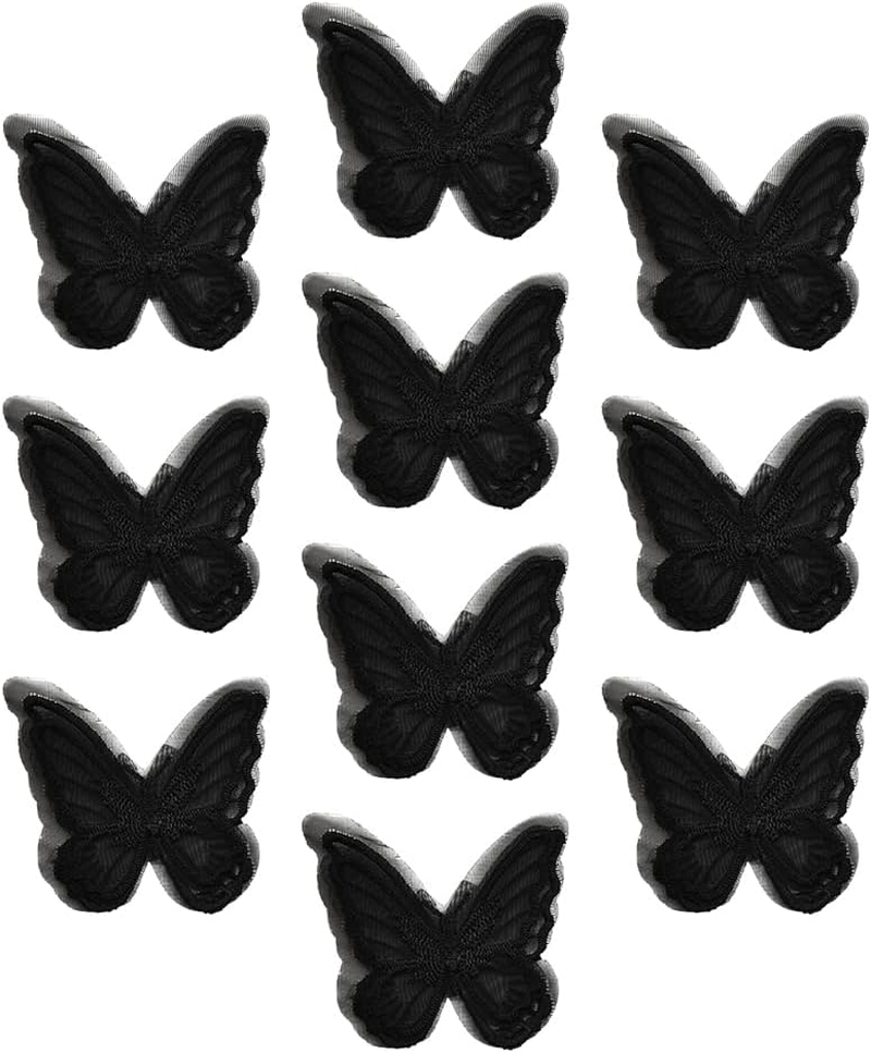 10Pcs Black Butterfly Hair Clips for Women Girls Halloween Lace Embroidery Butterfly Hair Barrettes for Thick Thin Hair Decorations for Party Prom Cosplay