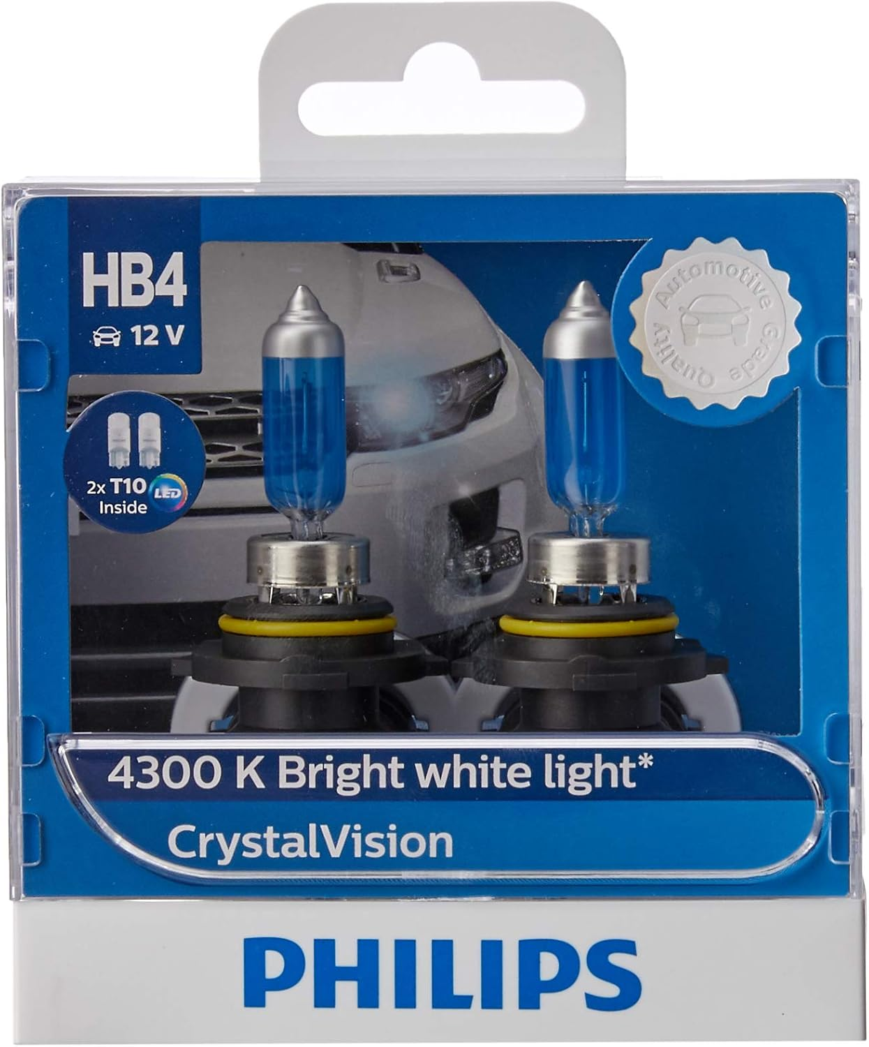 Philips Crystalvision HB4 Halogen Globe 12V 55W 4300K Twin Pack