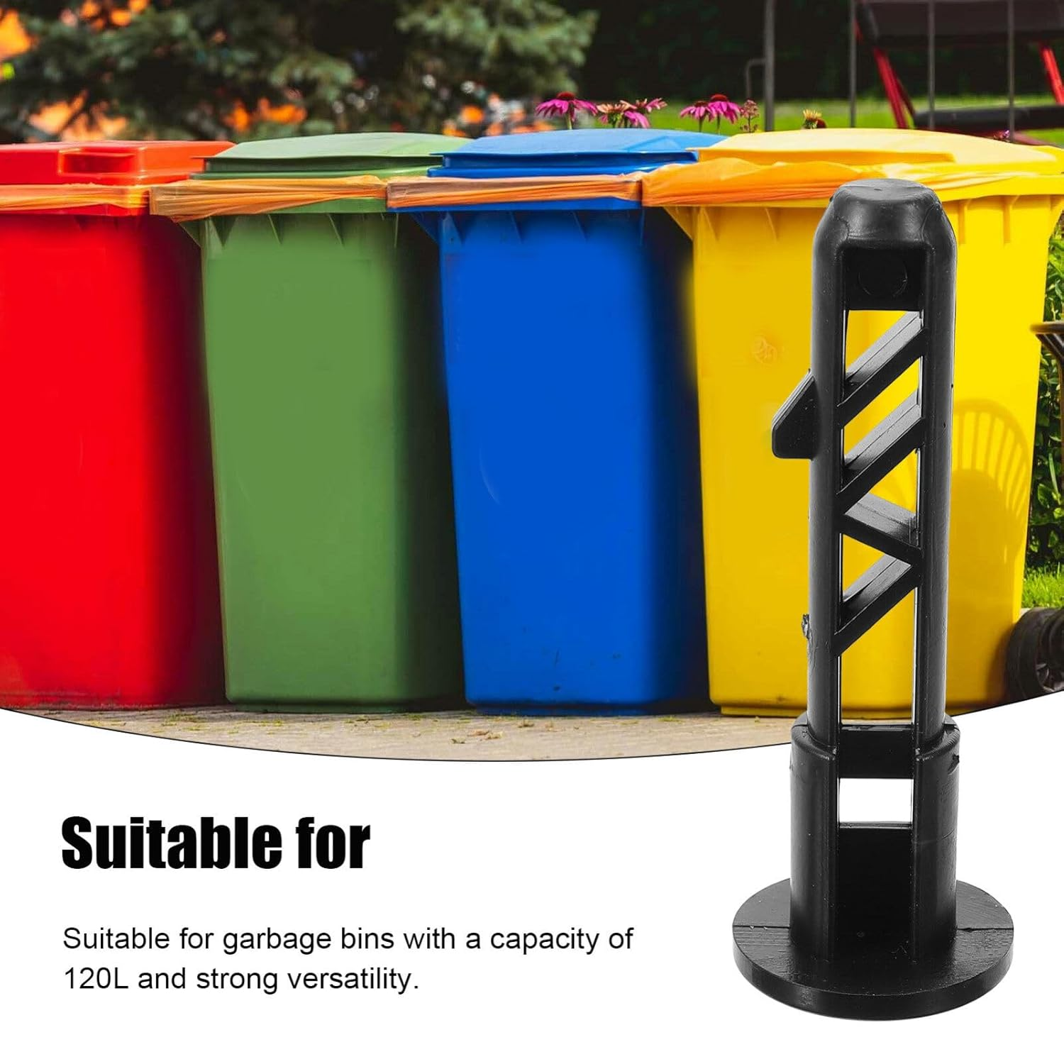 Gatuida Trash Can Lid Hinged Pins, 4Pcs Plastic Wheeled 120L Trash Can Hinged Pins Outdoor Garbage Can Recycling Bin Universal Sturdy Plastic Plug Connection image number 1