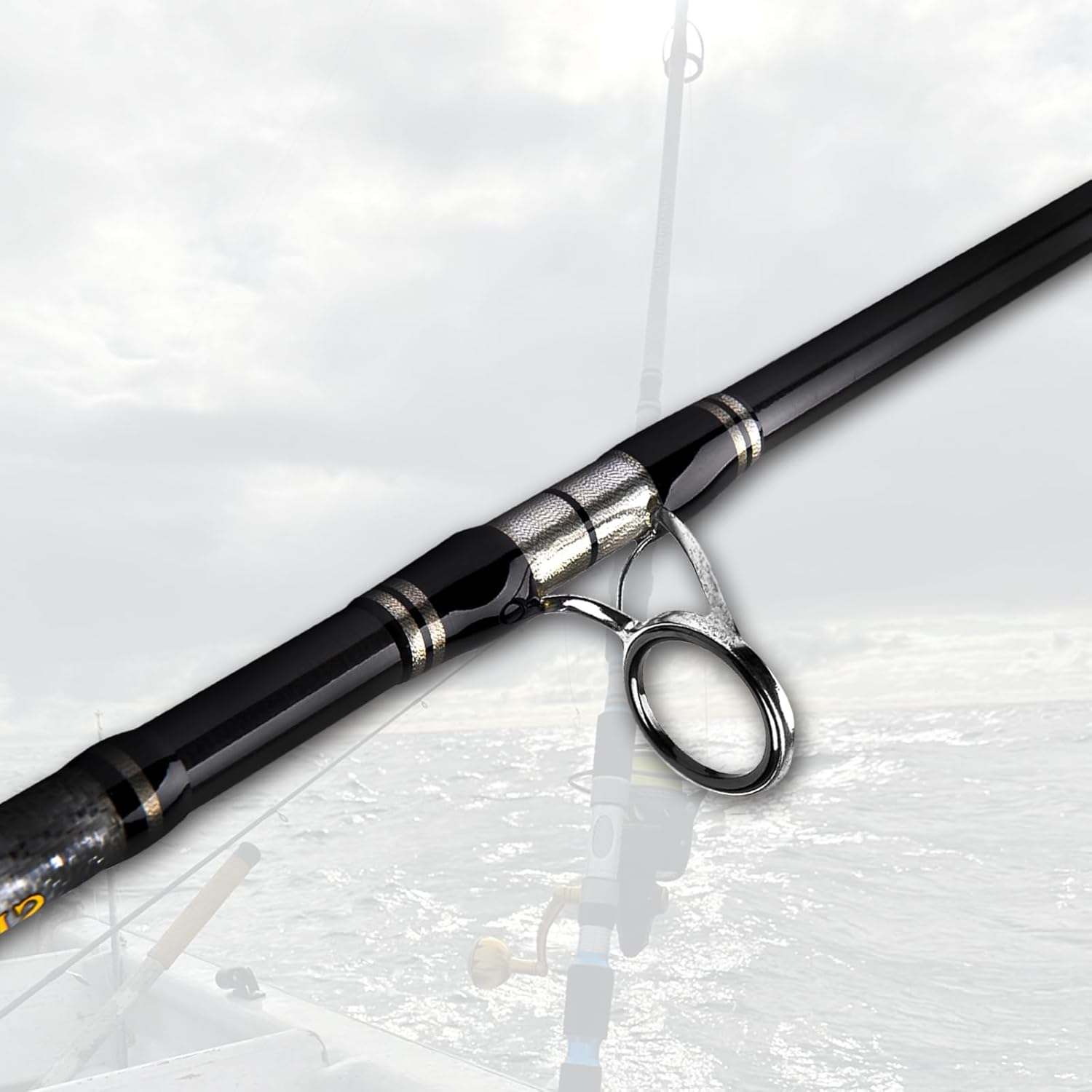 Fiblink 3-Piece Heavy Spinning Fishing Rods Portable Graphite Spin Rod (30-50-Pound Test)