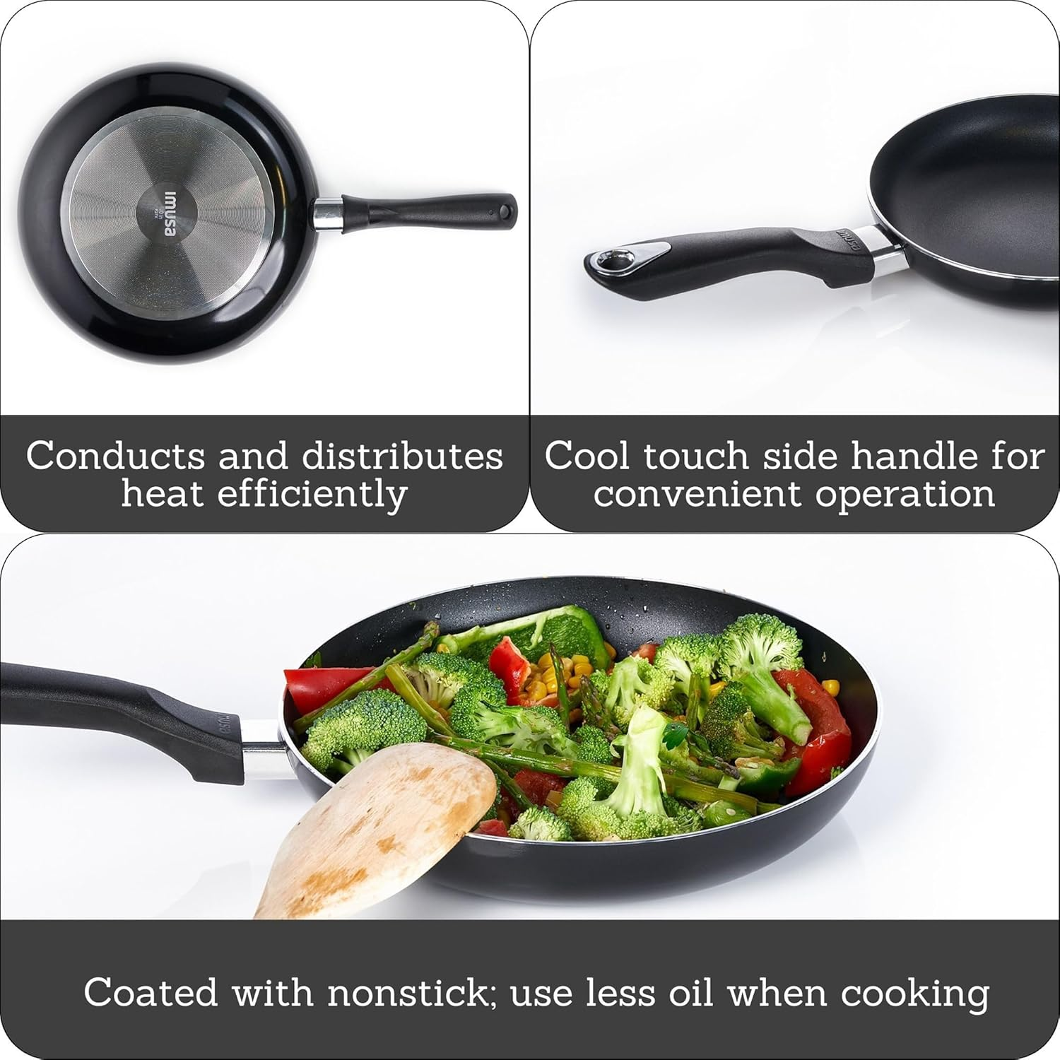 IMUSA USA Black 10" Nonstick Bistro Saute Pan image number 1
