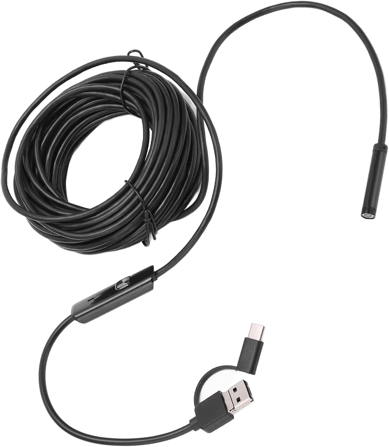 Huten Snake Camera, 7Mm 3 in 1 Endoscope, Black, USB, Waterproof, 640X480 Resolution