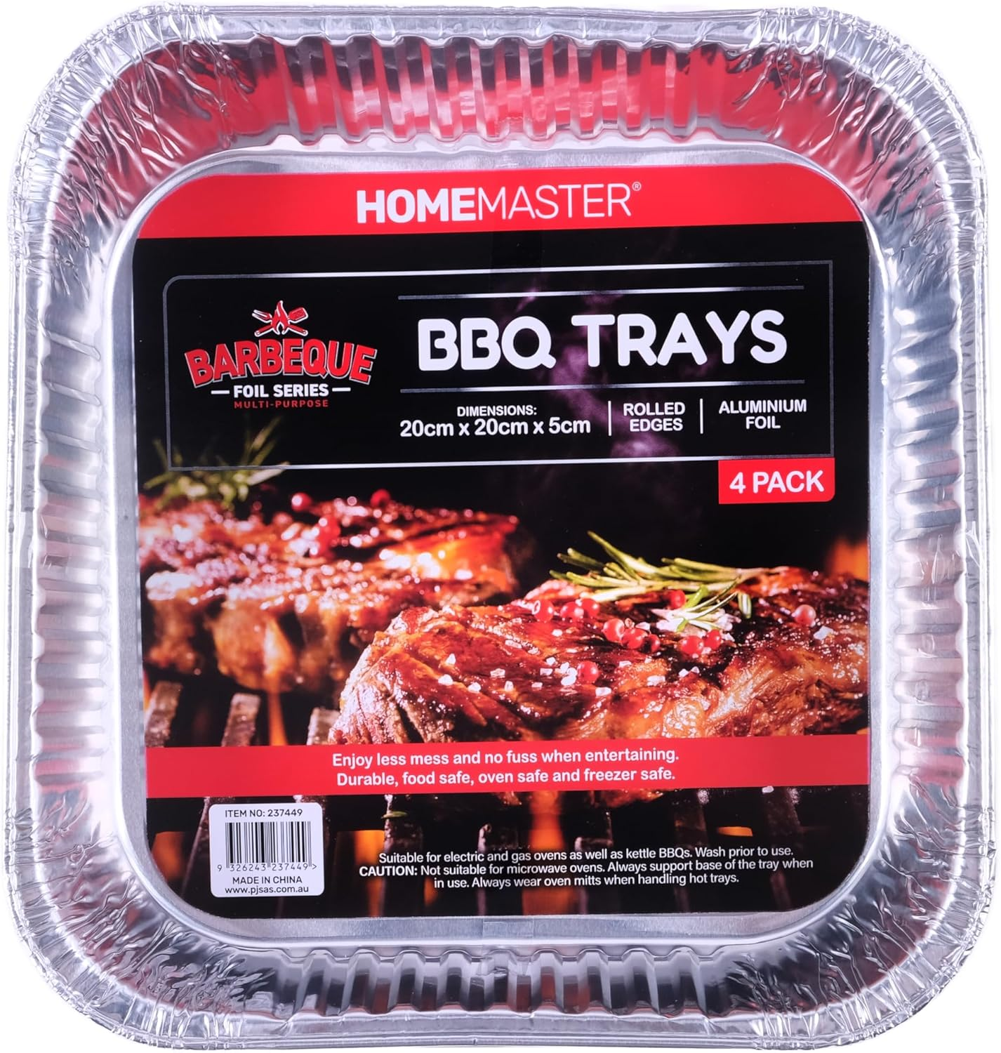 Home Master 4PK Aluminium Foil Trays Square Durable Premium Quality 20Cm image number 2