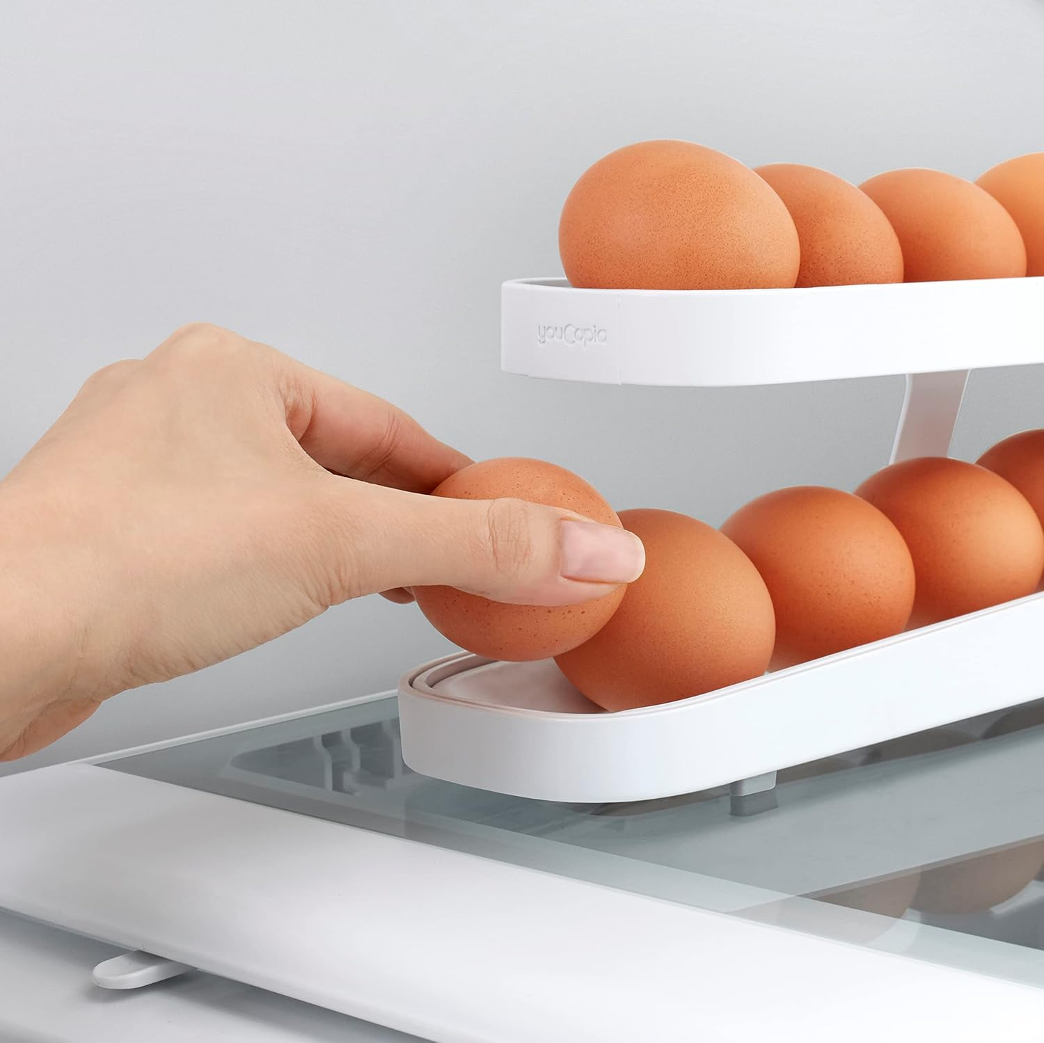 Youcopia Rolldown&trade; Egg Dispenser, Space-Saving Rolling Eggs Dispenser and Organizer for Refrigerator Storage image number 5