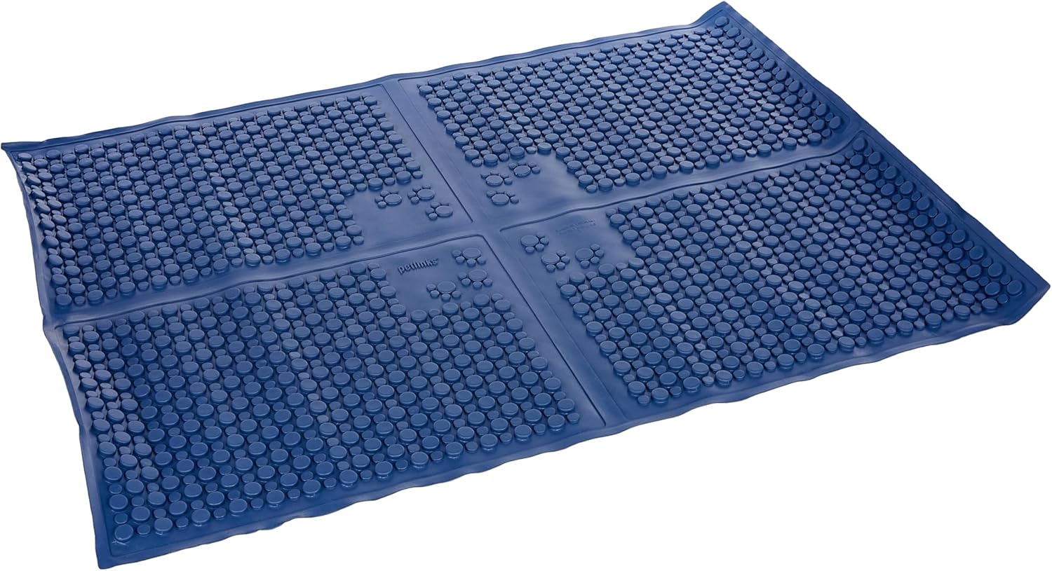 Petlinks Purr-Fect Paws Multipurpose Rubber Litter Mat for Cats & Kittens, Helps Control Litter, Easy Clean up Design - Blue, Extra Large - Blue image number 2
