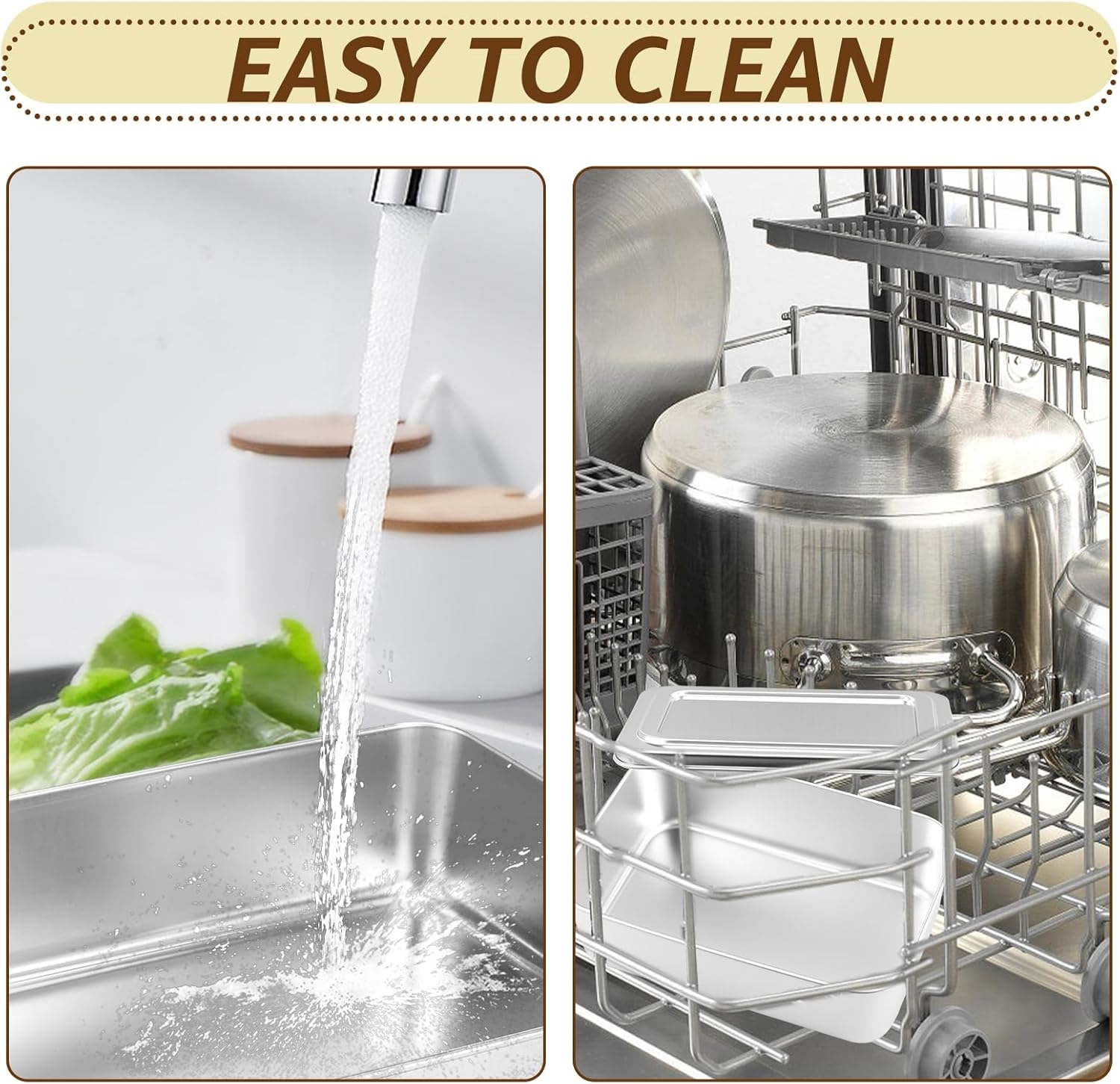 ZFLYCANP Stainless Steel Bread Loaf Pan with Lid, Rectangle Loaf Pan, Flat Bottom for Perfect Shaping without Collapse, Multipurpose Baking Bakeware for Baking Bread Party Dessert (Small) image number 1