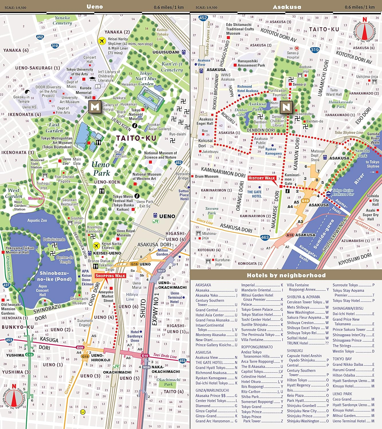 Streetsmart&reg;Tokyo Map by Vandam Laminated, Pocket Sized City Center Street Map of Tokyo, Japan with All Attractions, Museums, Markets, Palaces, ... 2024 Edition) (English and Japanese Edition): 9 image number 3