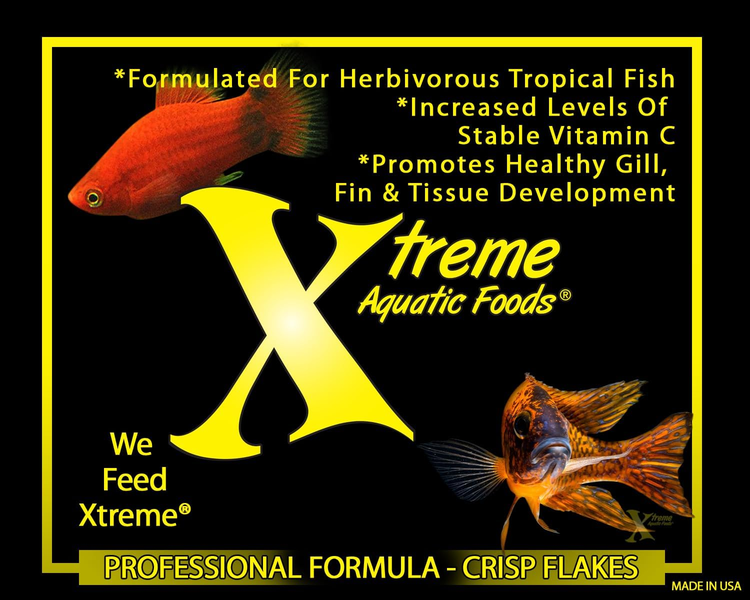 Xtreme Aquatic Food Community Crave Spirulina/Krill Flakes Fish Food 227 Grams (8Oz) - Tropical Fish Flakes