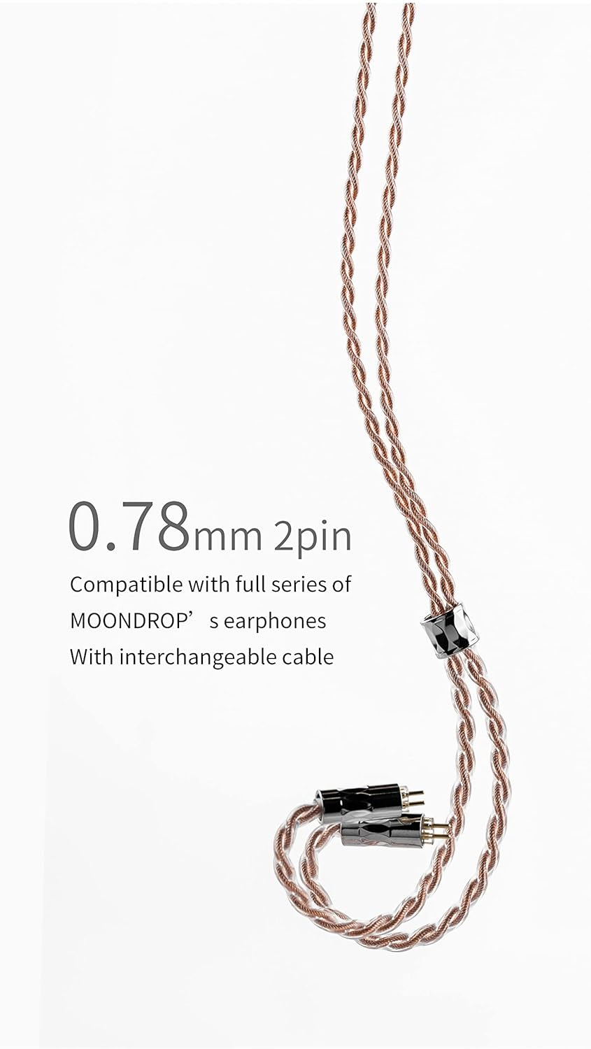 Moondrop LINE T 6N OCC Single Crystal Copper 196-Core Litz Structure Earphone Upgrade Cable 0.78Mm 2Pin 4.4Mm Balanced Cable image number 4