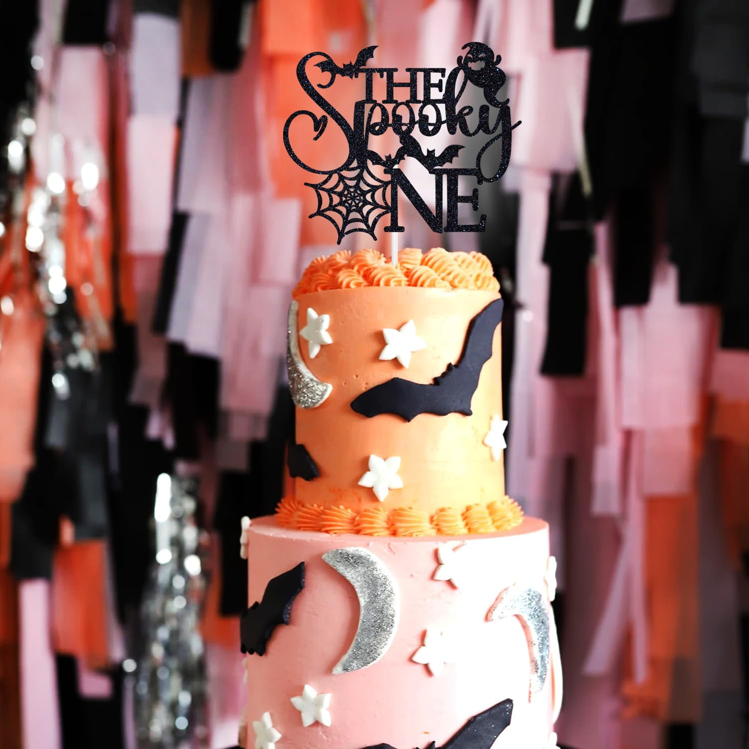 The Spooky One Cake Topper, Our Little Boo Is One/Ghost Bat Cake Decor for Kids, Halloween Baby'S 1St Birthday Party Decorations Supplies for Boy Girl image number 1