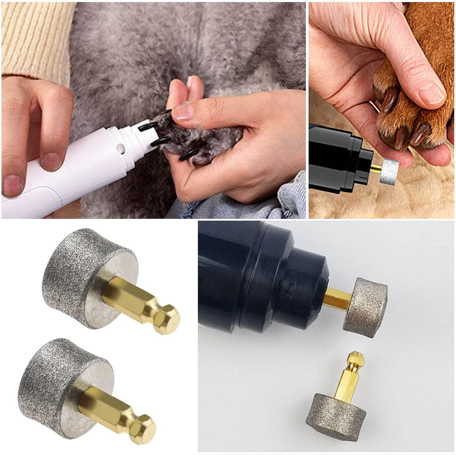 Ecsing 10PCS Dog Nail Grinder Head Replacement Pet Nail Grinder Tips Emery Grinding Head for Most Pet Electric Claw Nail Grooming Tools image number 3