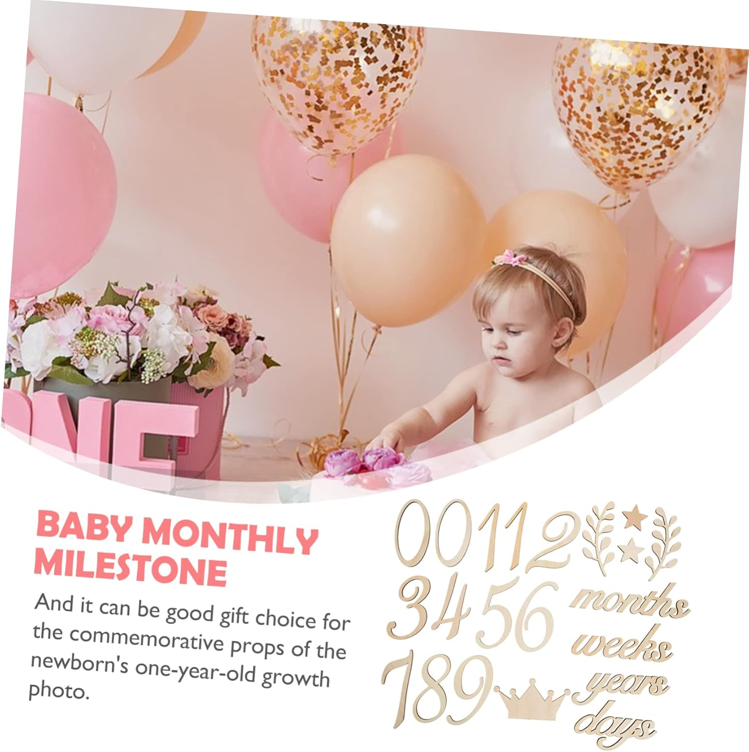Milestone Card Month Milestone Sign Newborn Shower Party Creative Photo Prop image number 2